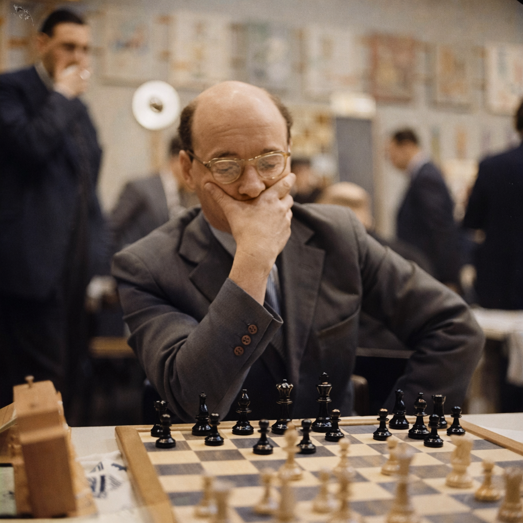 David Bronstein playing chess
