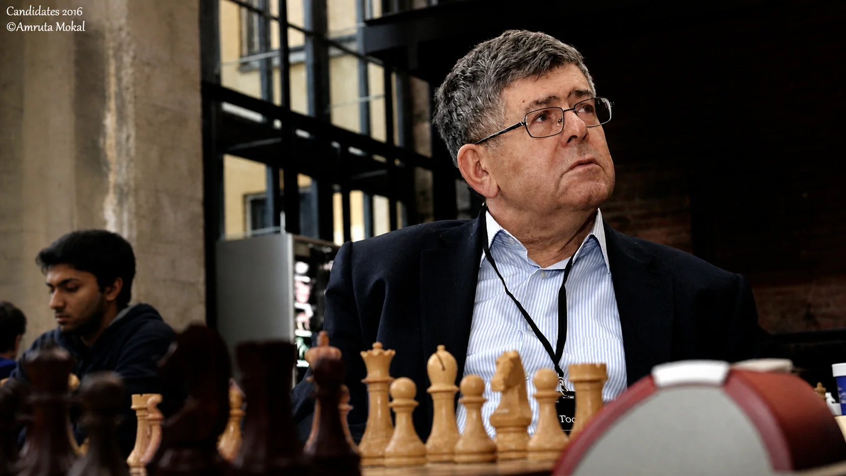 Mark Dvoretsky at a chessboard