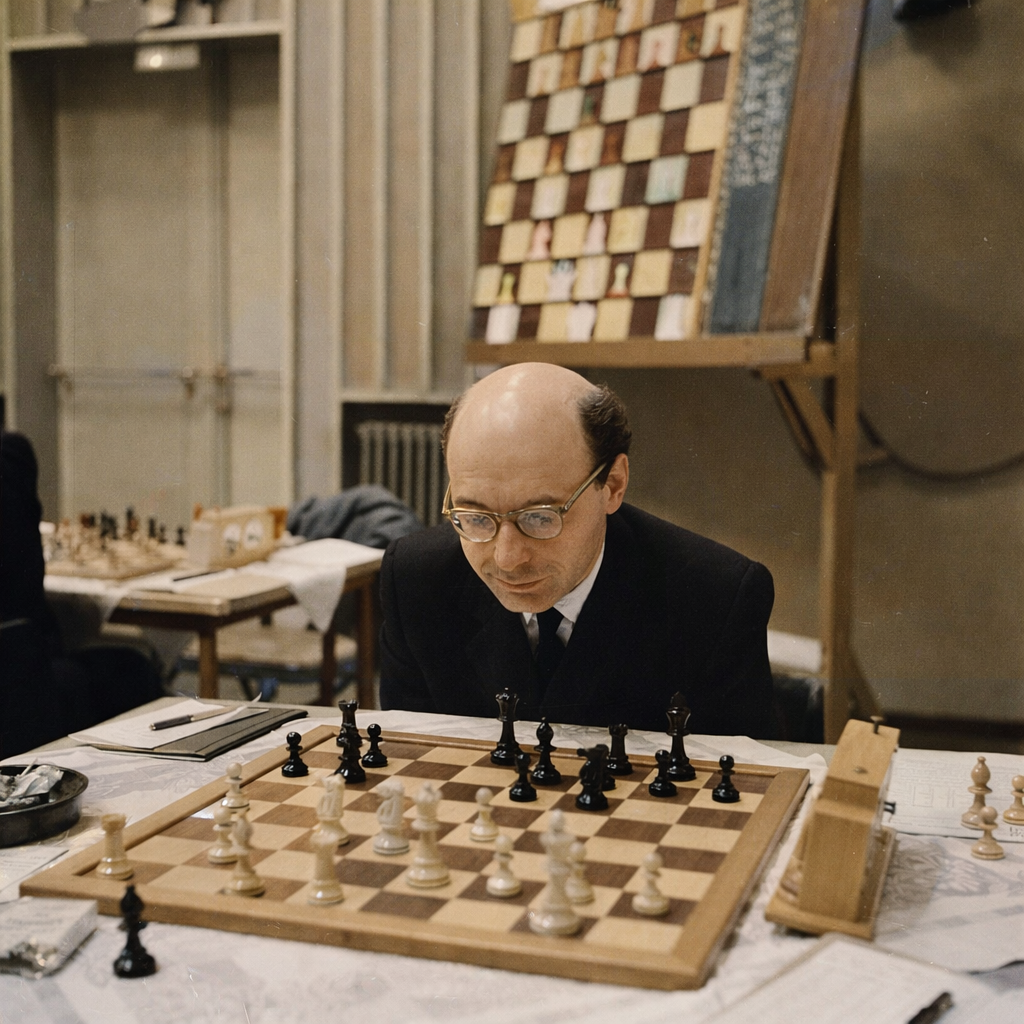 David Bronstein playing chess