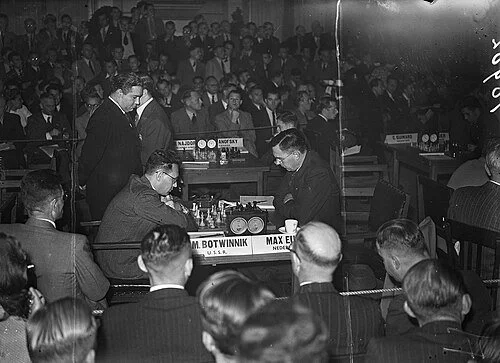 Botvinnik in play against Max Euwe