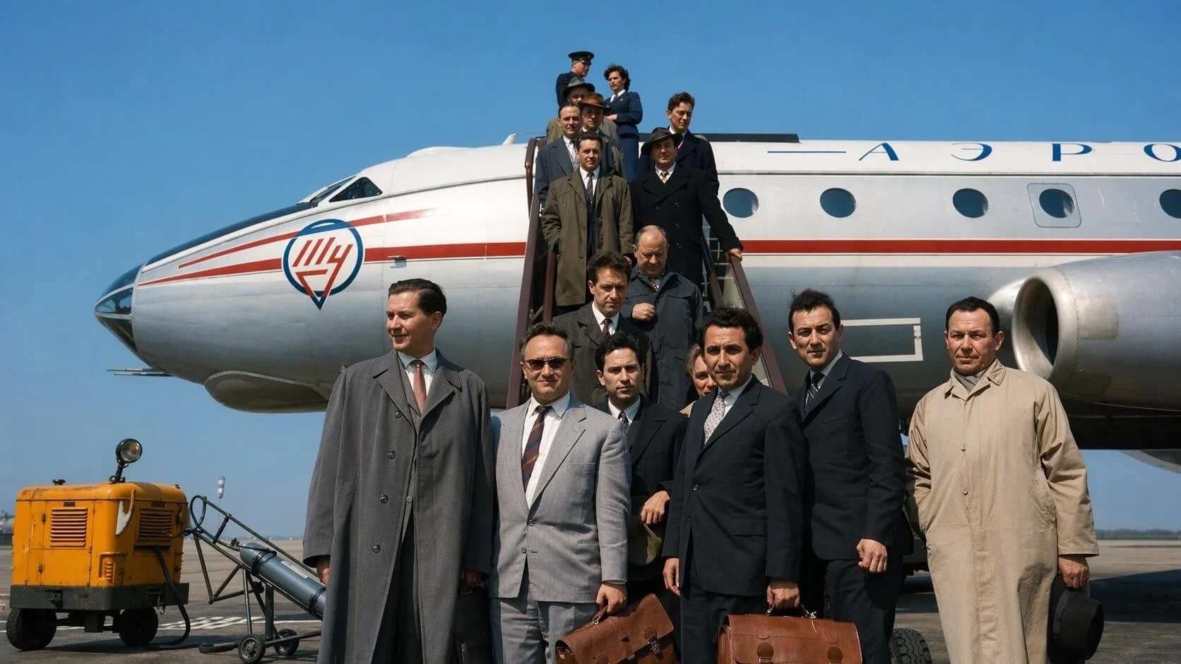The Soviet chess team on their way to Curacao 1962