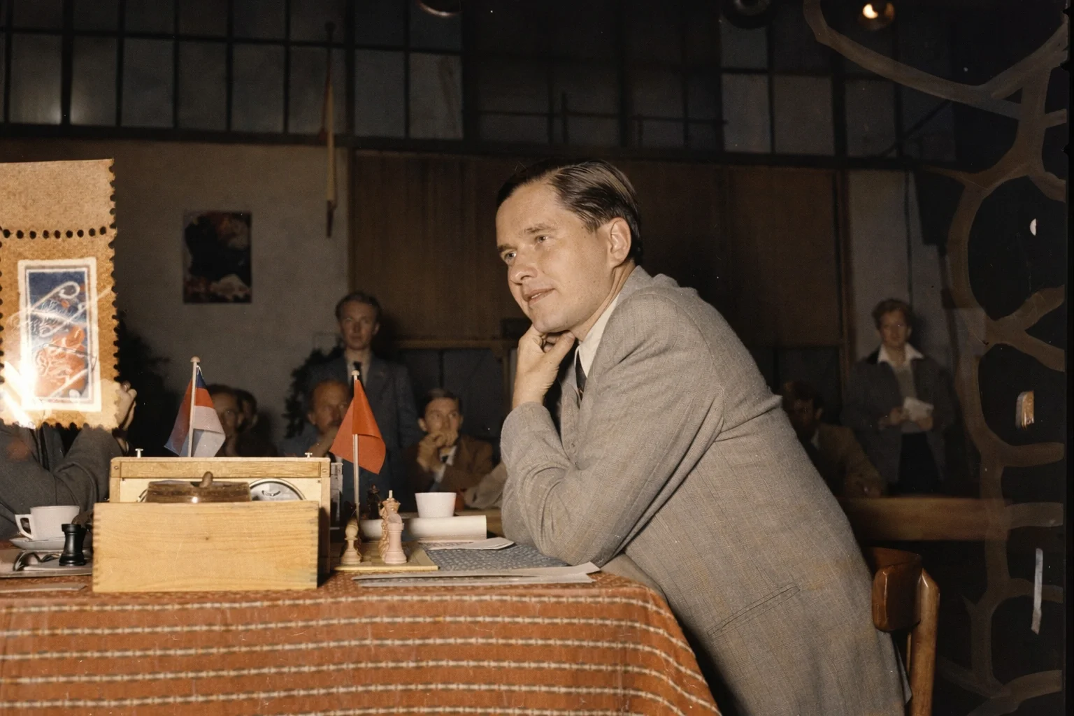 Paul Keres playing chess