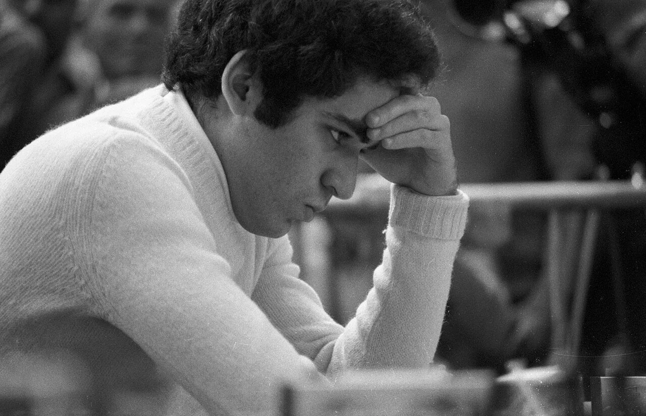 World Chess CHampion Garry Kasparov deep in thought