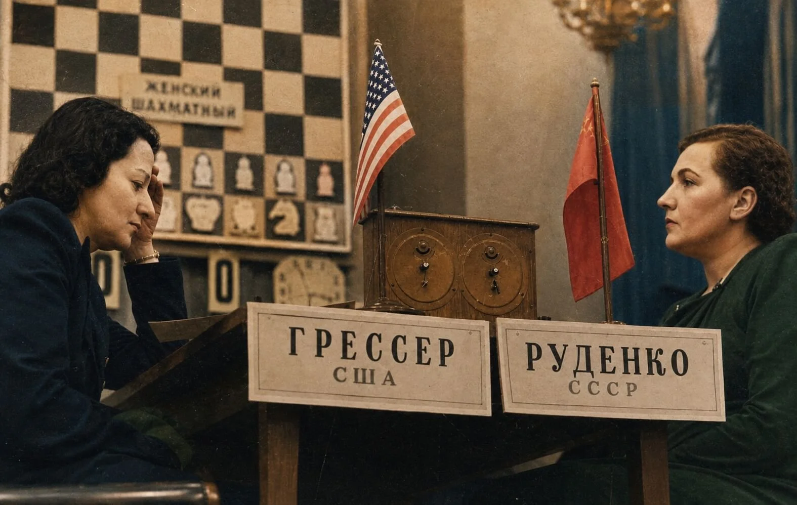Lyudmila Rudenko in play against the American Gresser