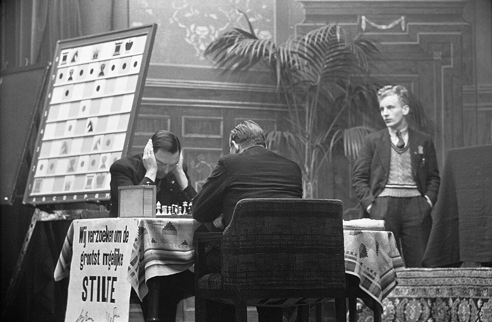 Two chess players competing for the world championship