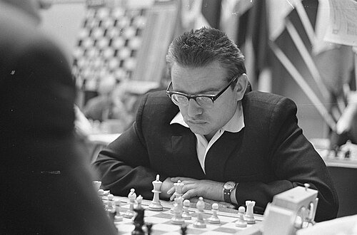 A black and white photo of Anatoly Lutikov