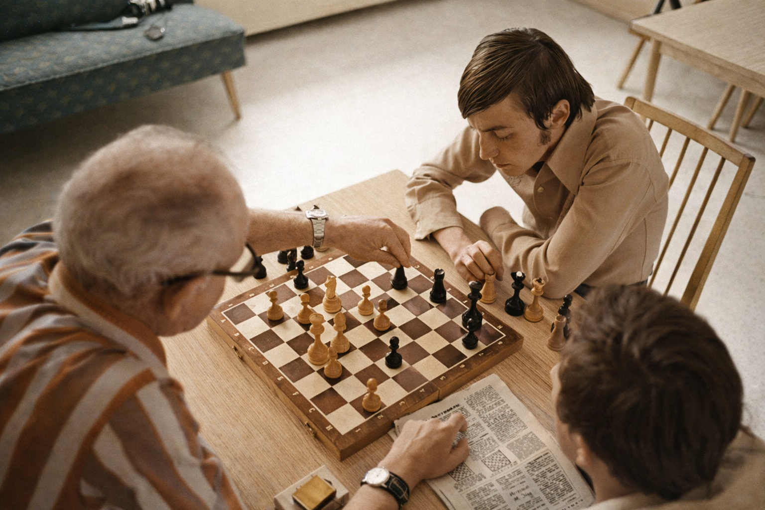 Semyon Furman and Anatoly Karpov study chess