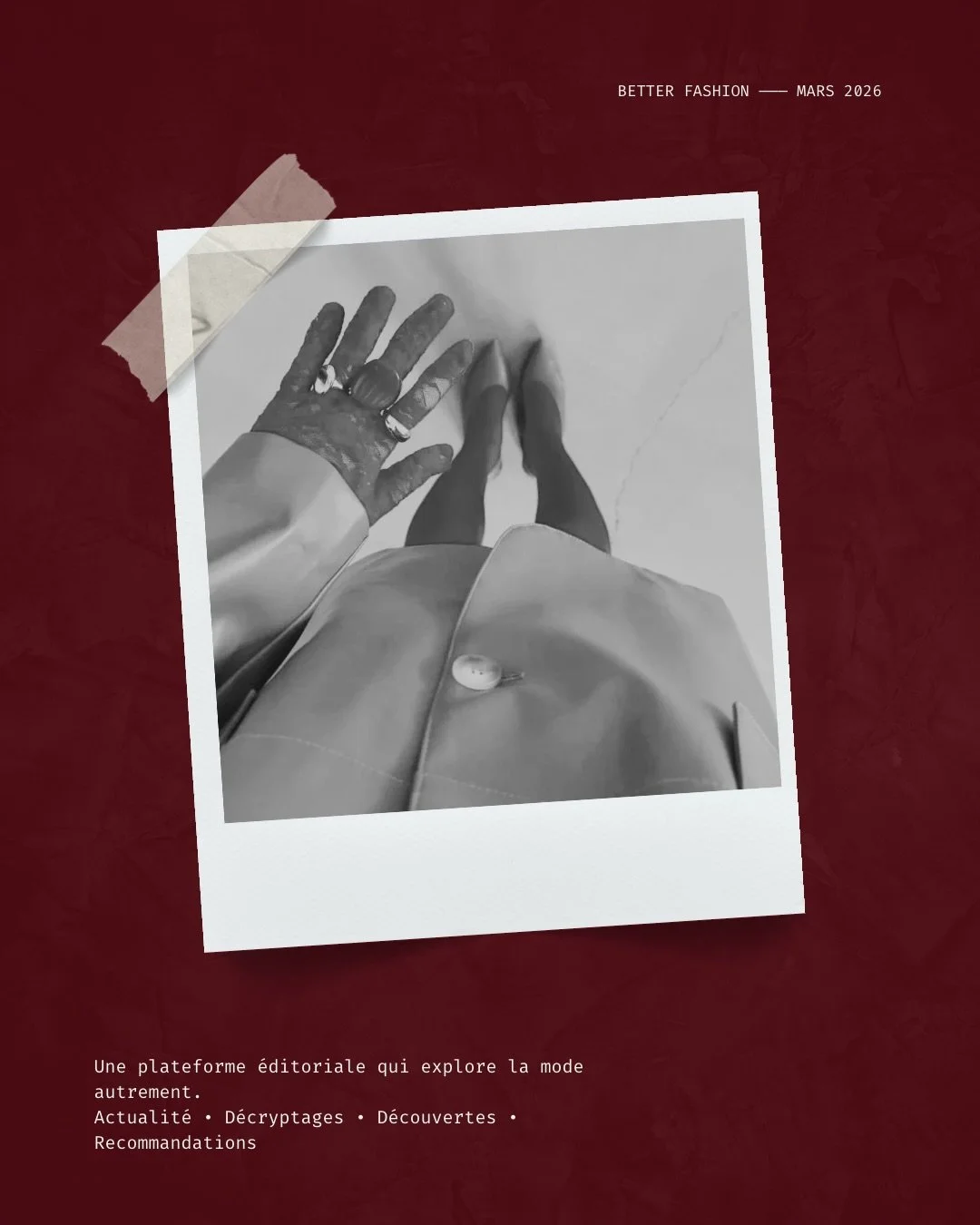 Et si on explorait la mode ensemble ? 

Better Fashion est un espace pour explorer la mode autrement : entre tendances, d&eacute;couvertes et r&eacute;flexions, avec plus de nuances et sans culpabilisation. 

D&eacute;couvrez la plateforme sur www.be