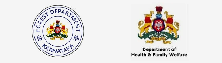 Logos of the Forest Department Karnataka and the Department of Health & Family Welfare.