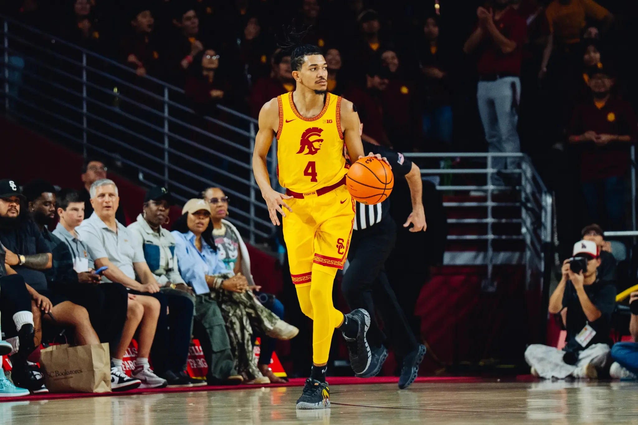 Former USC graduate guard Chad Baker-Mazara pictured at a January 31, 2025 game at home.