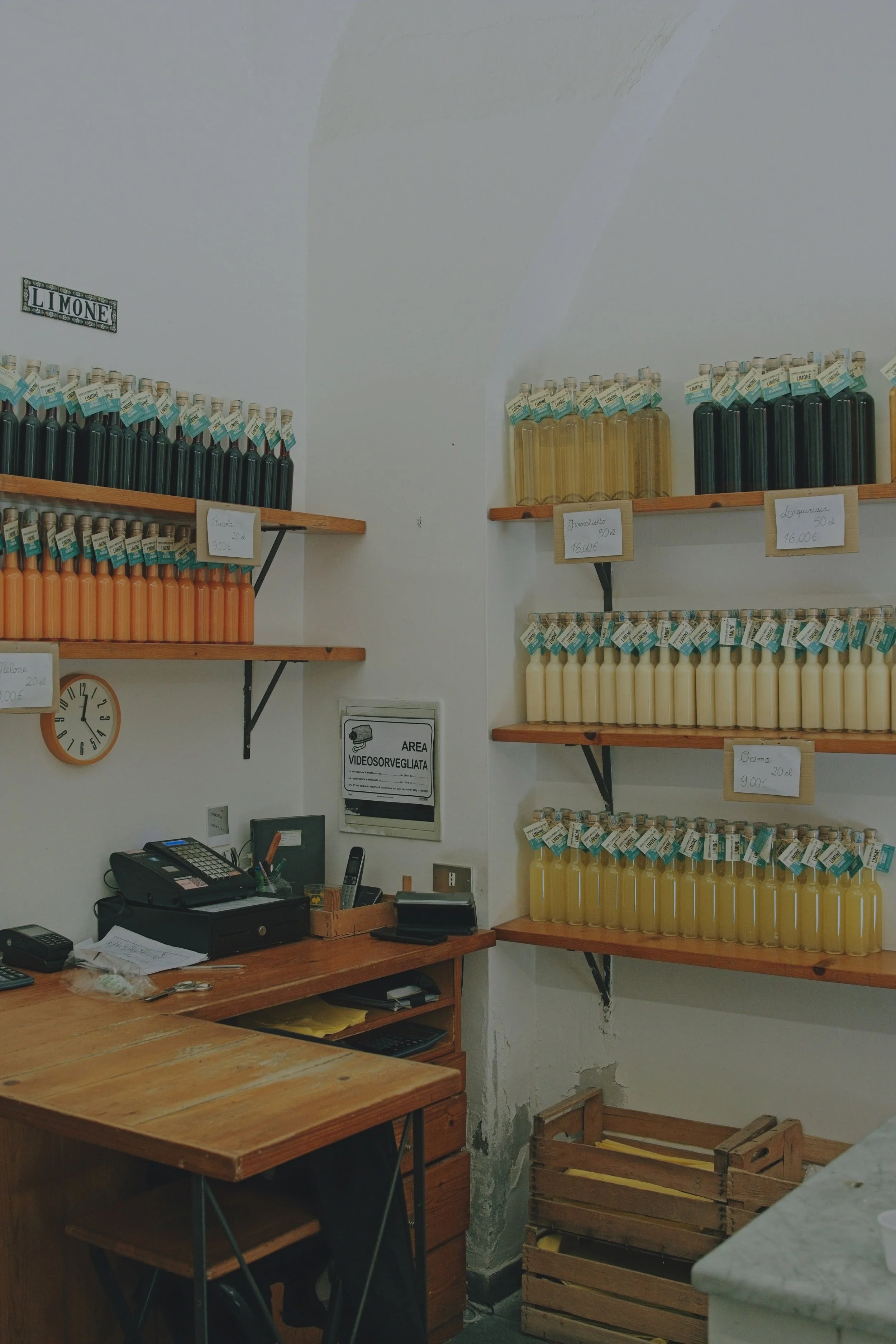 Limoncello factory in Naples, Italy 