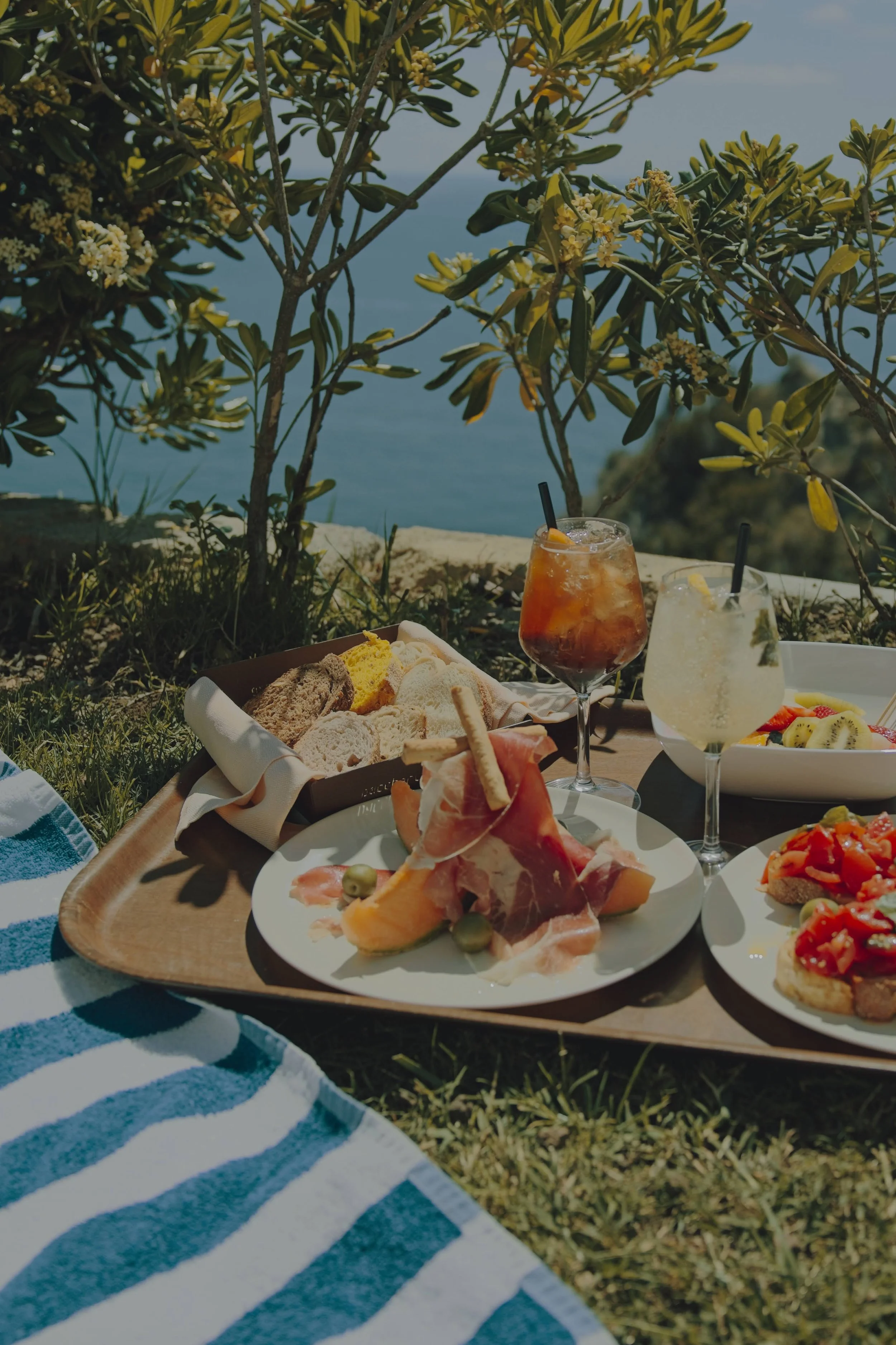 Picnic on the island of Ischia in Campania, Italy