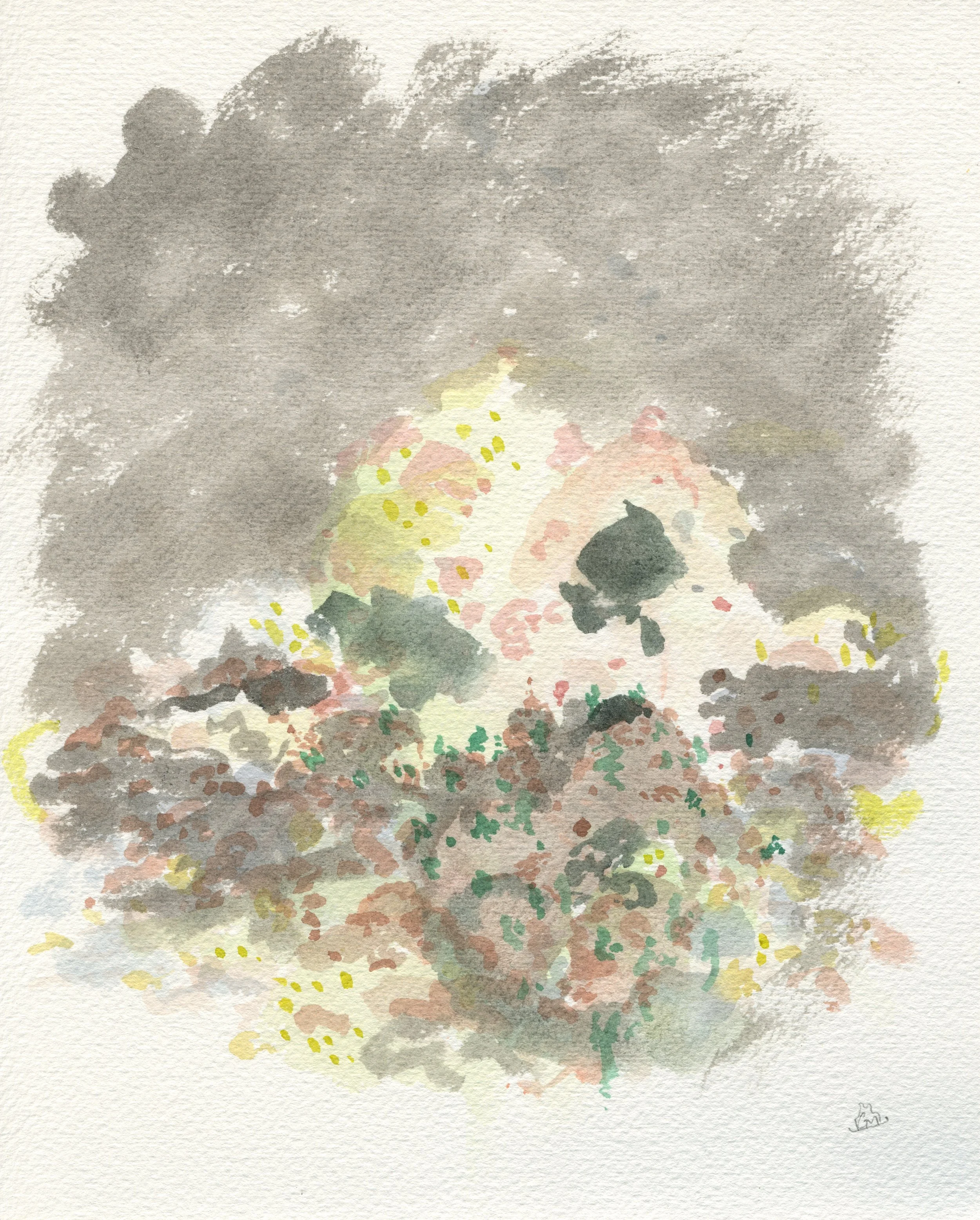 Calling's All In Vain / 2020 / Watercolor on Paper / 10x8 Inches