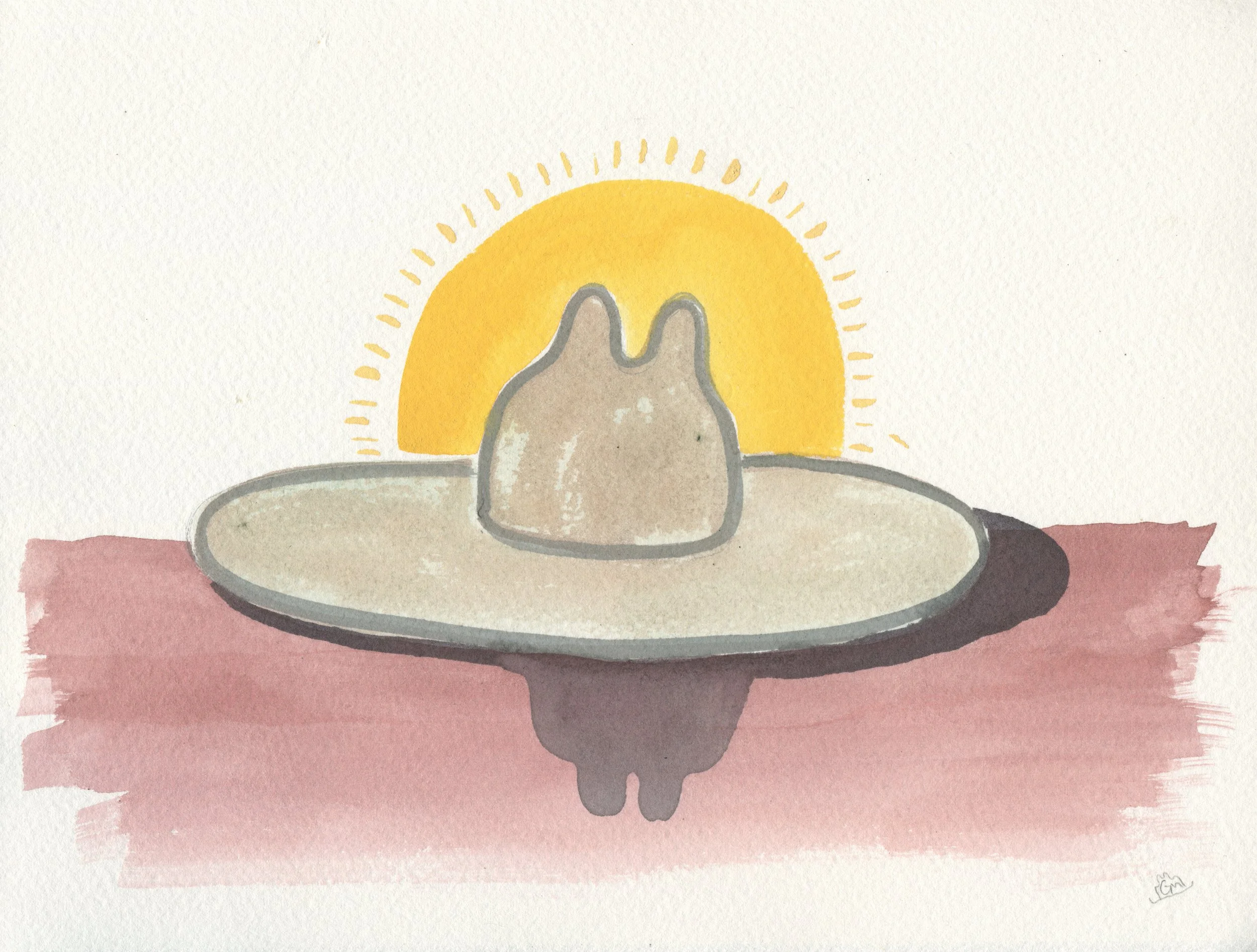 Sunrise Hat / 2020 / Watercolor on Paper / 7.5x8 Inches