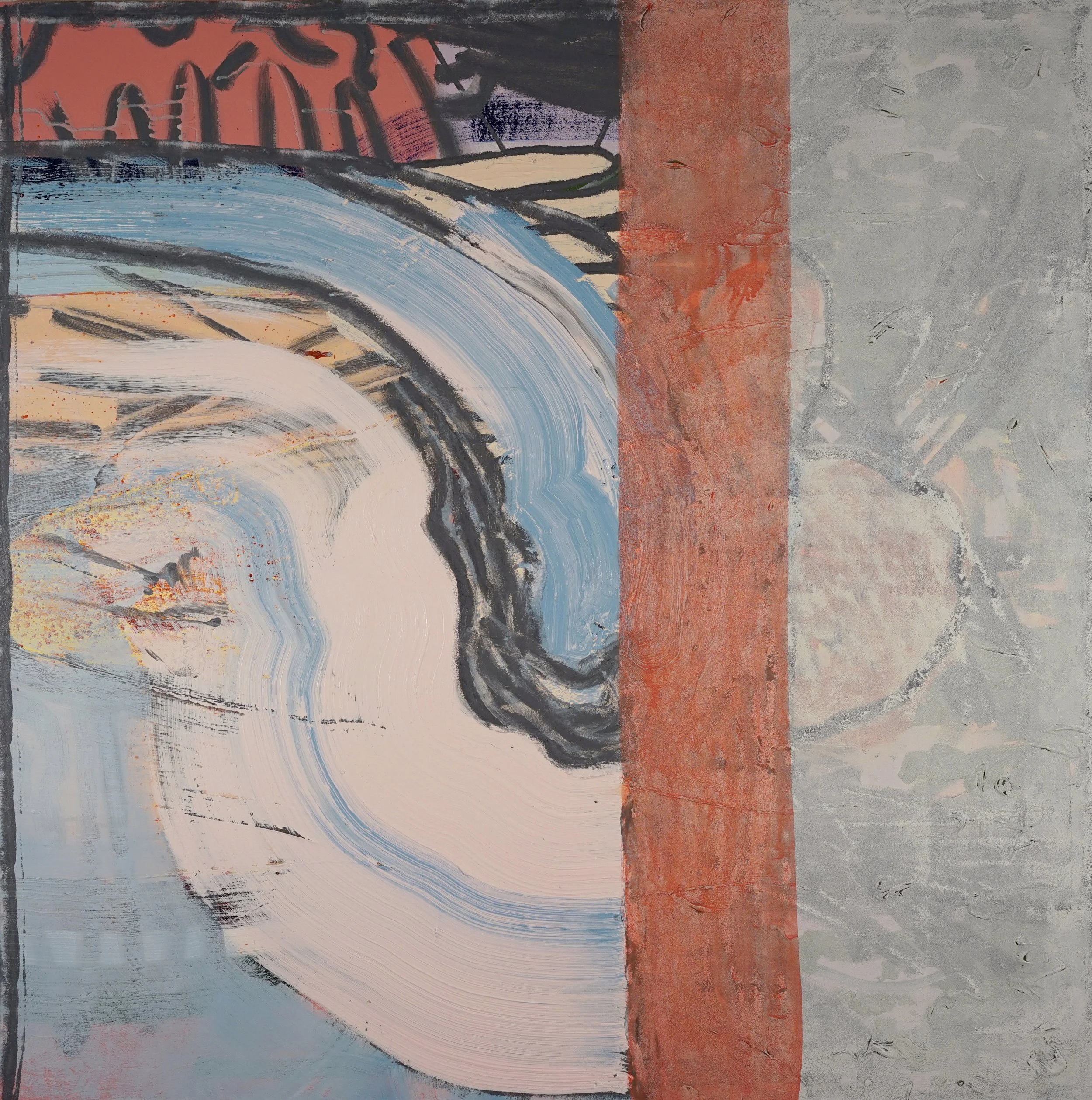 Red Tape / 2020 / Acrylic on Canvas / 40x40 Inches