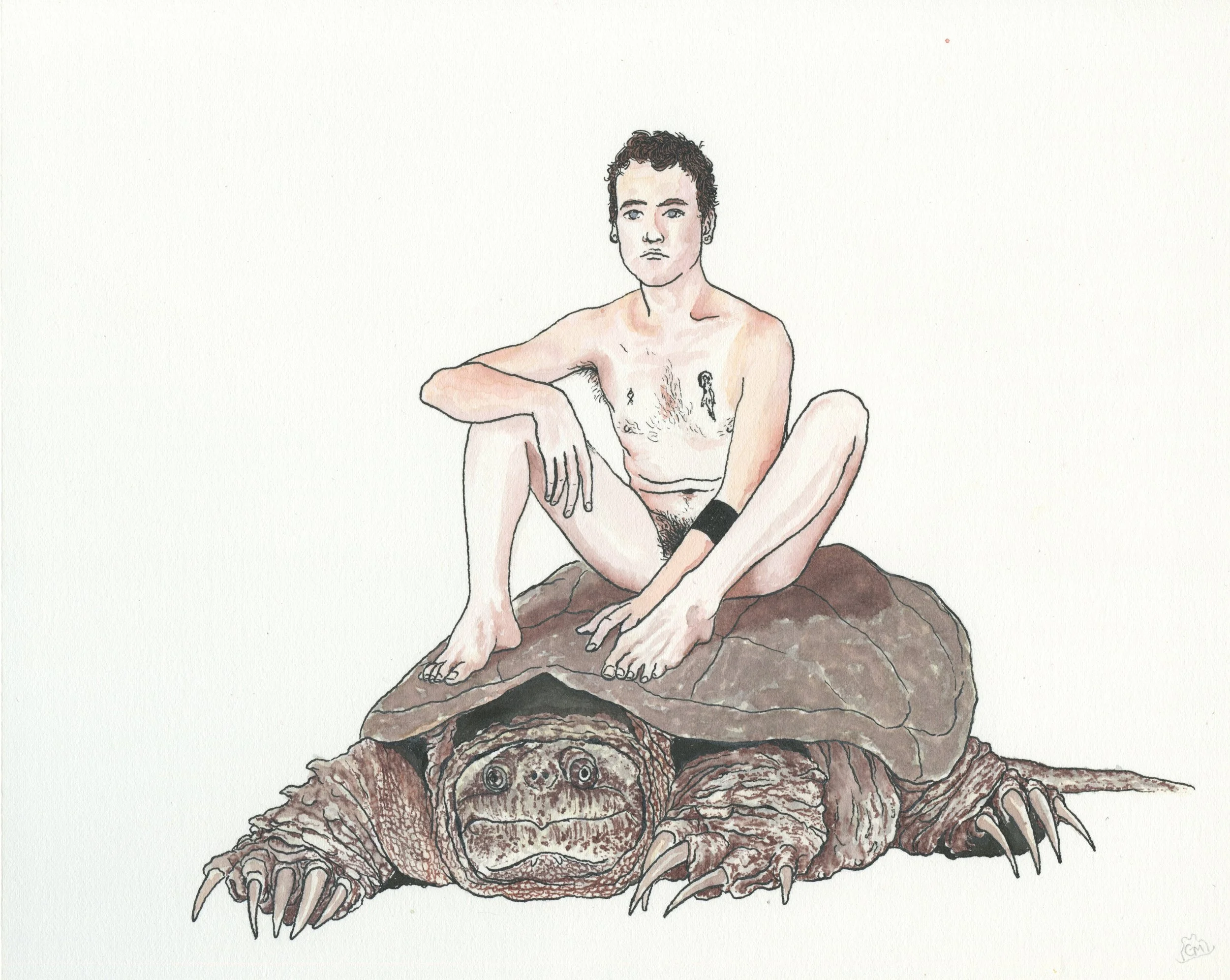 Snapper / 2020 / Sumi Ink & Watercolor on Paper / 8x10 Inches