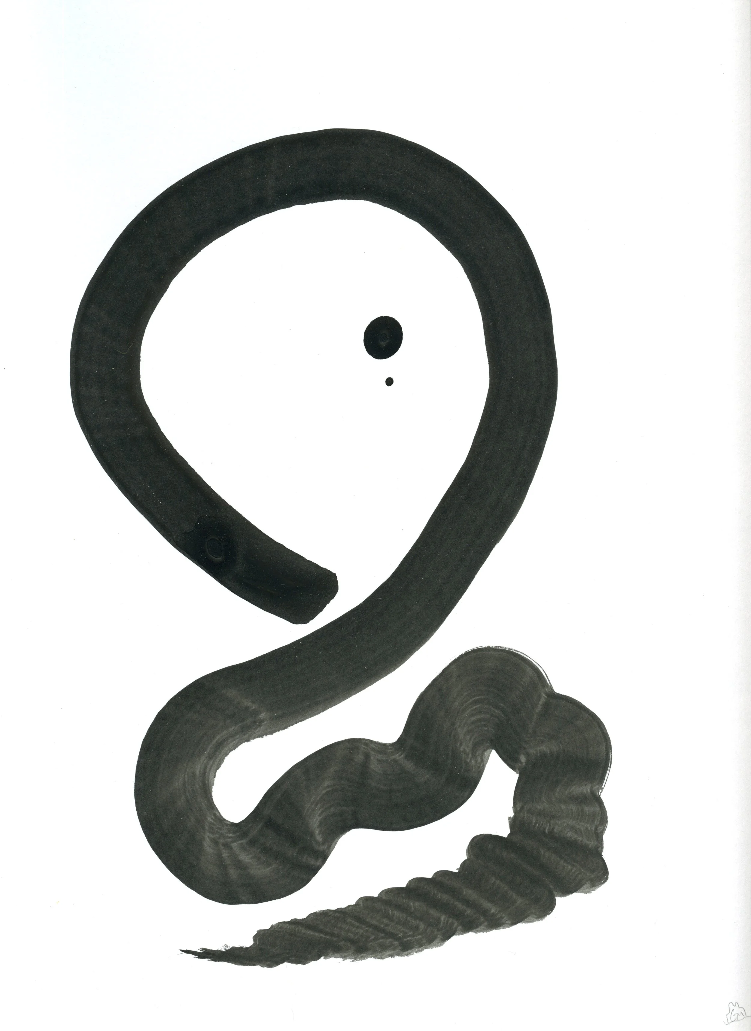 The Catch / 2020 / Sumi Ink on Paper / 10x8 Inches