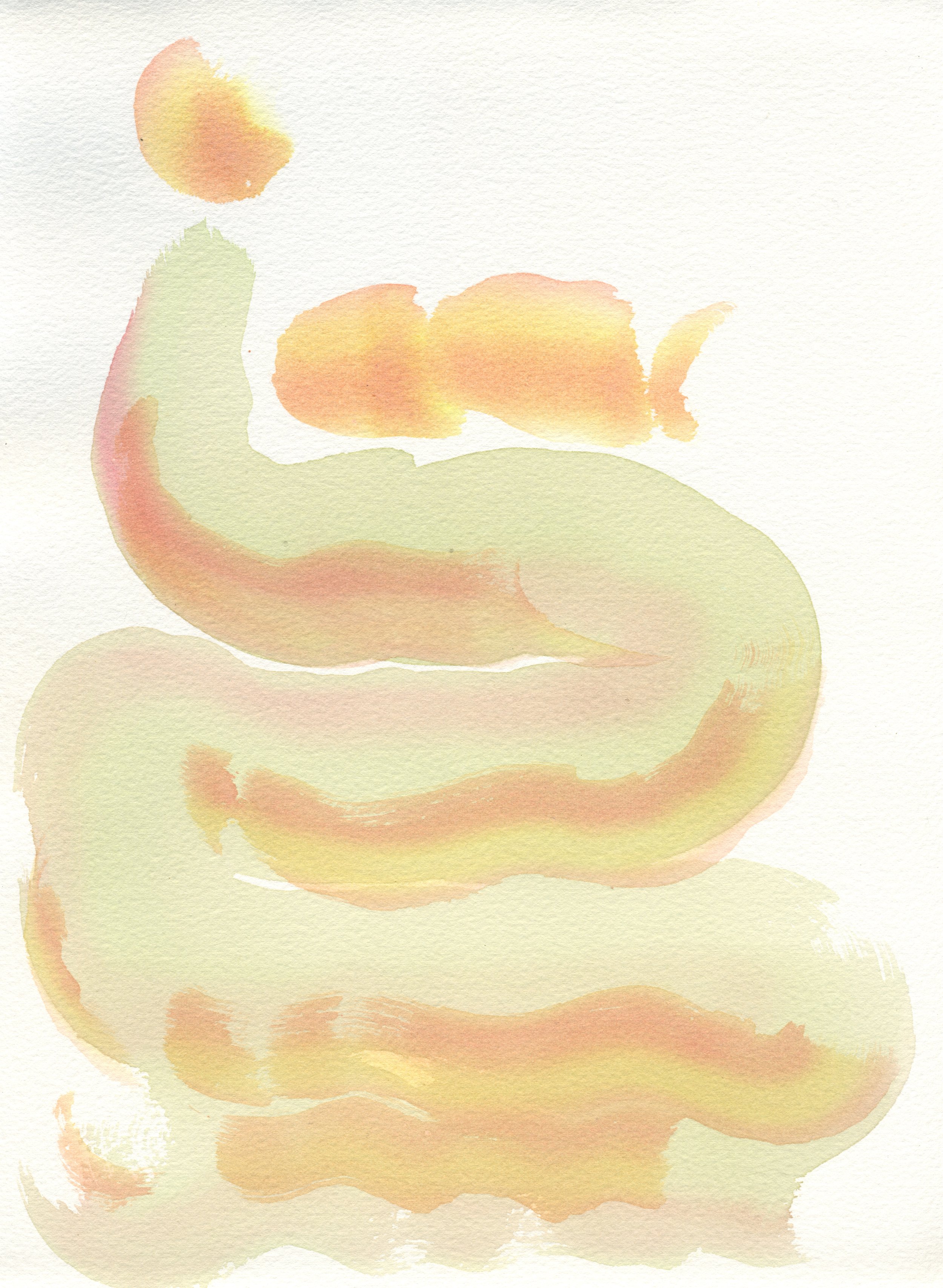 Into the Fold / 2020 / Watercolor on Paper / 11.75x8.75 Inches