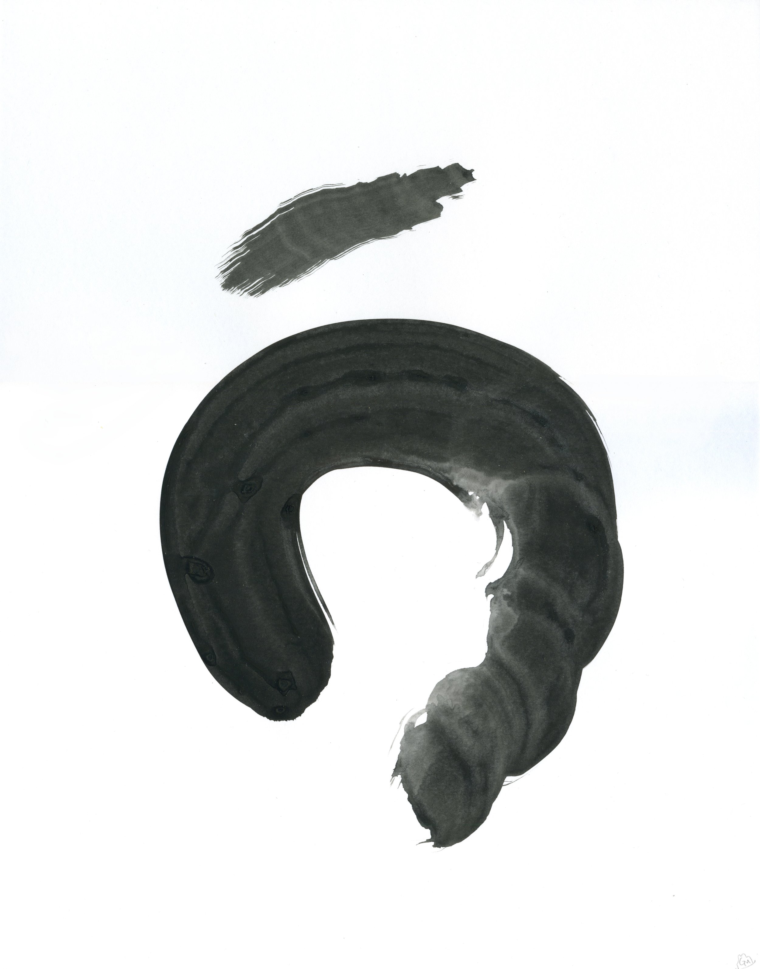 Ink Form 6 / 2019 / Sumi Ink on Paper / 14x11 Inches