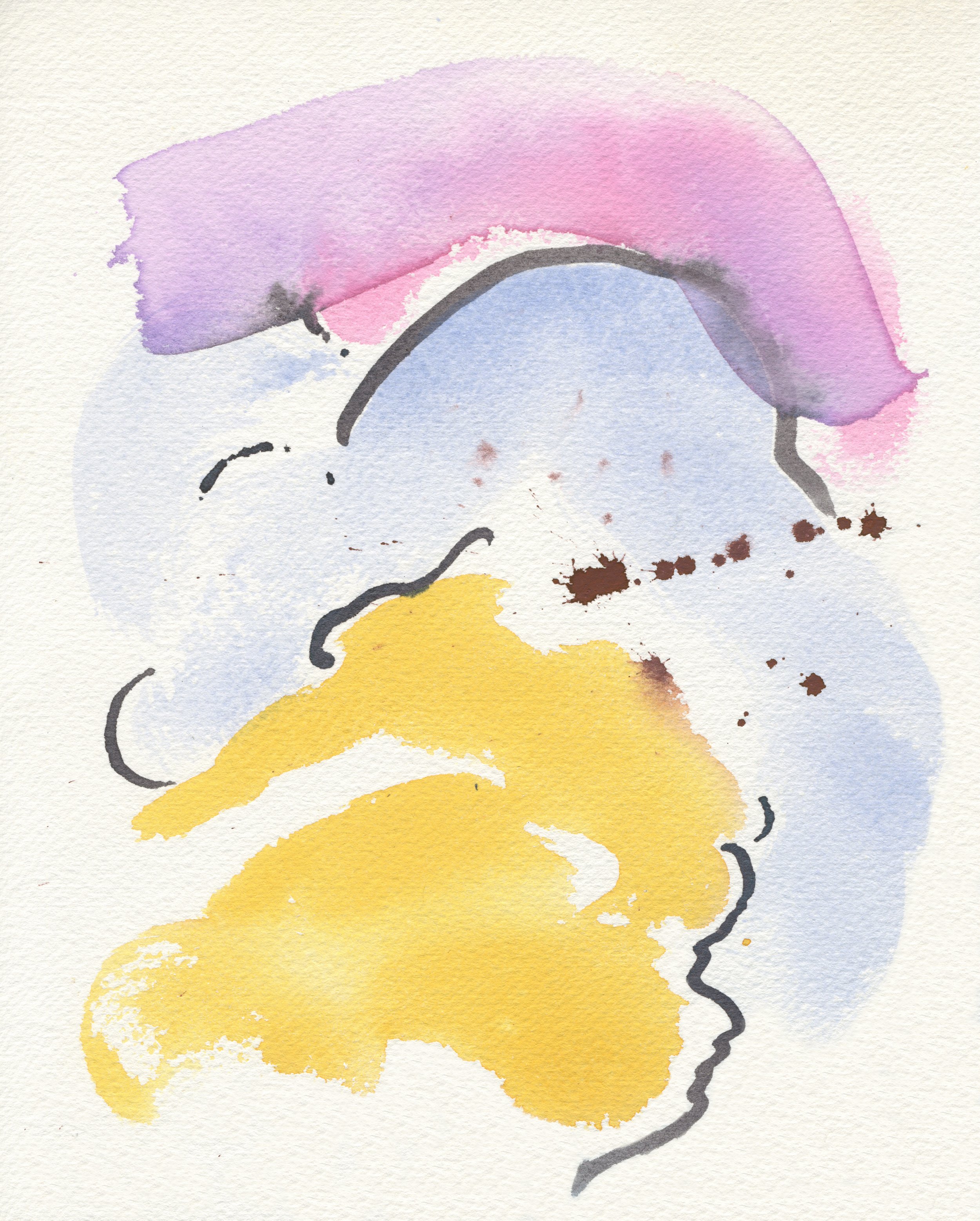 Hydrophobic / 2019 / Watercolor on Paper / 10x8 Inches