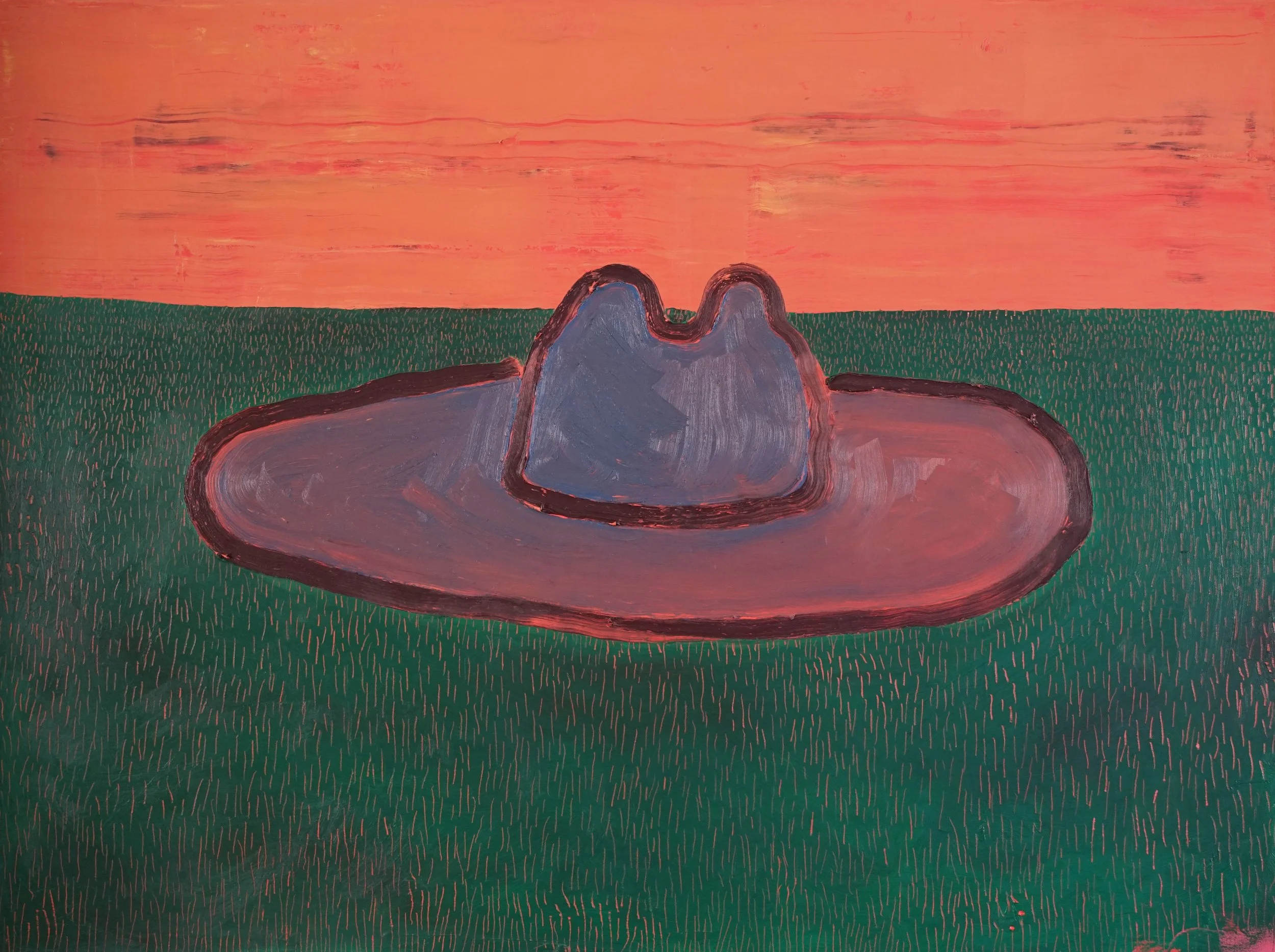 Hat in the Grass / 2020 / Oil on Canvas / 36x48 Inches