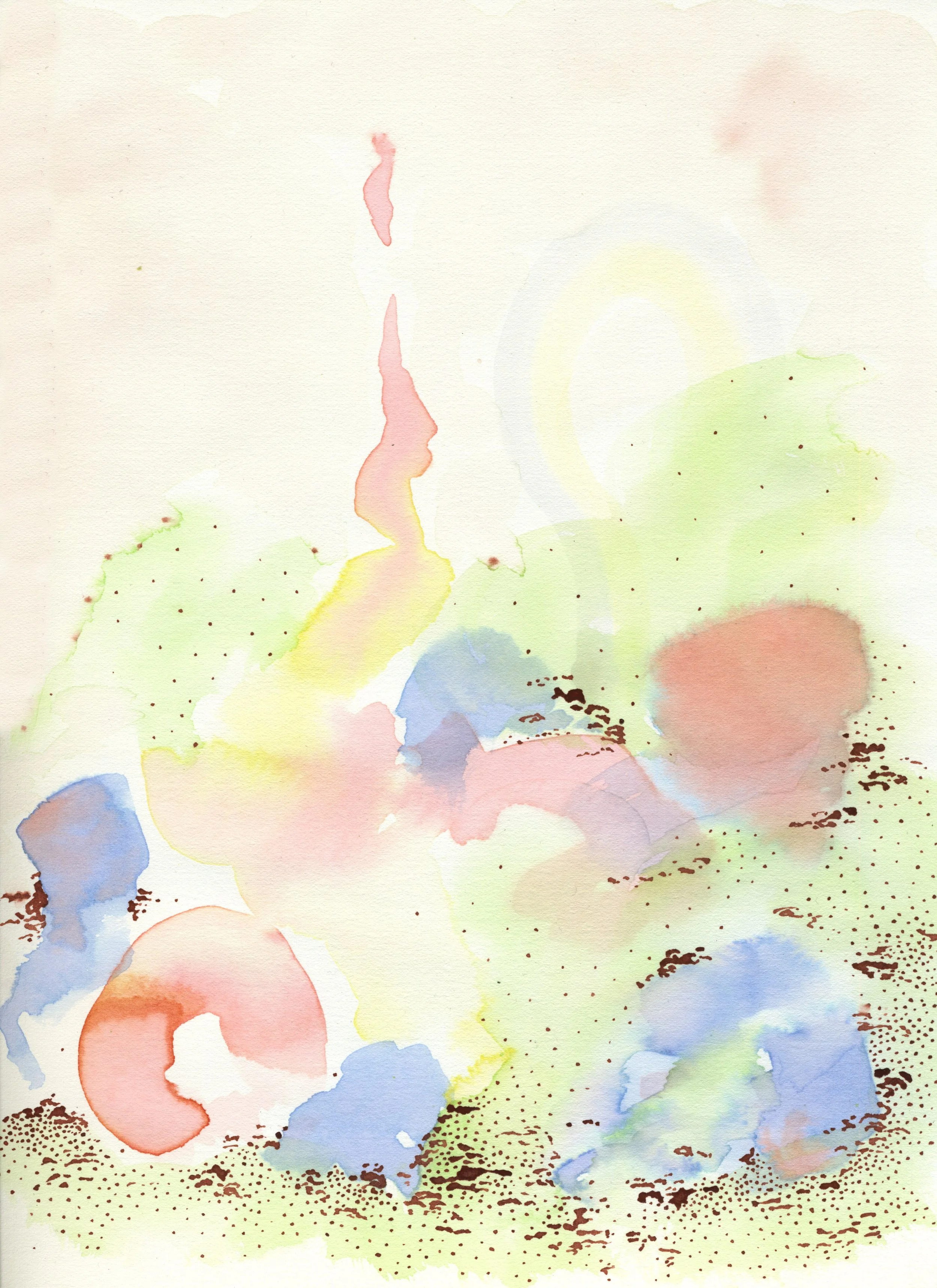 Descent / 2021 / Watercolor on Paper / 12x9 Inches