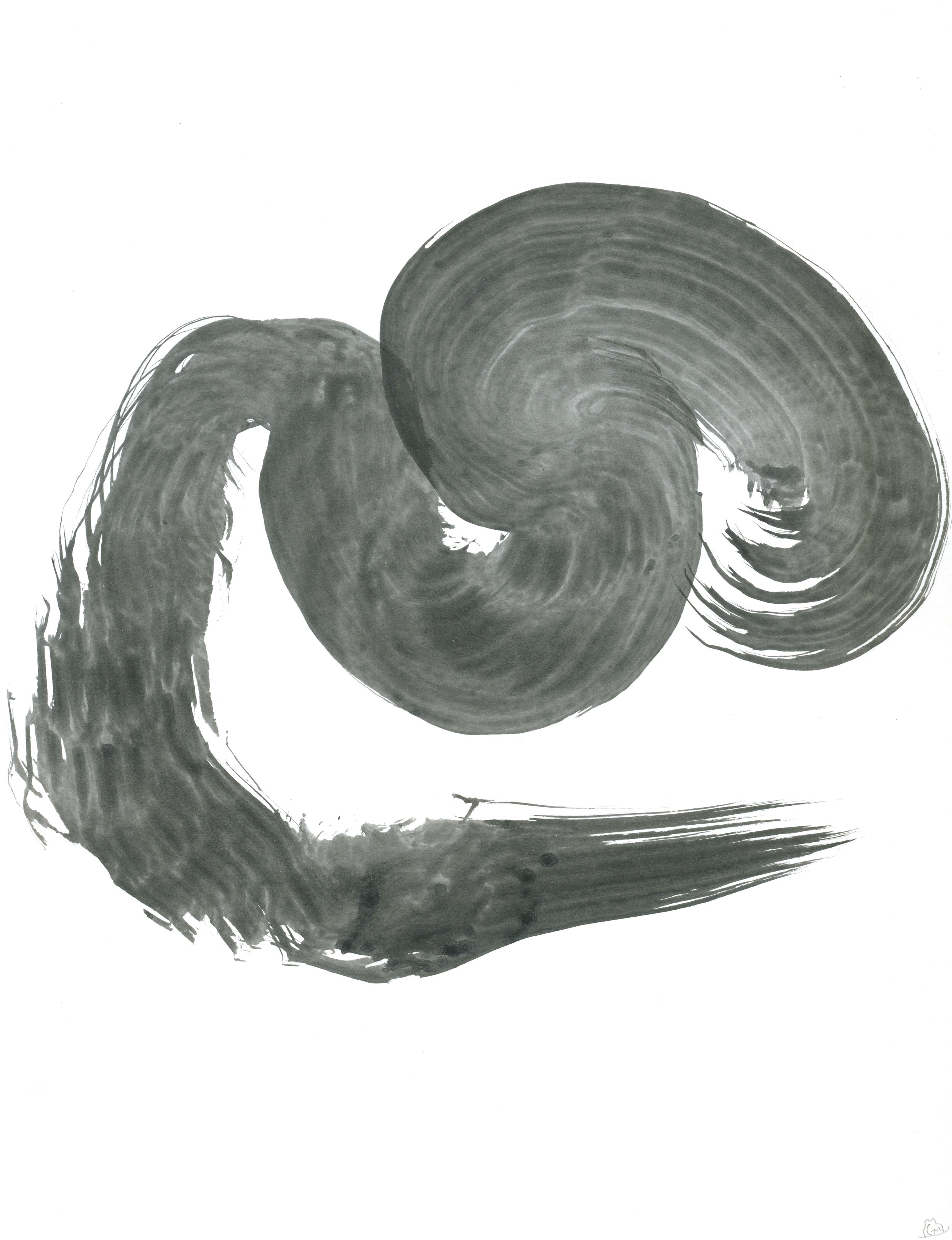 Ink Form 3 / 2019 / Sumi Ink on Paper / 12x9 Inches