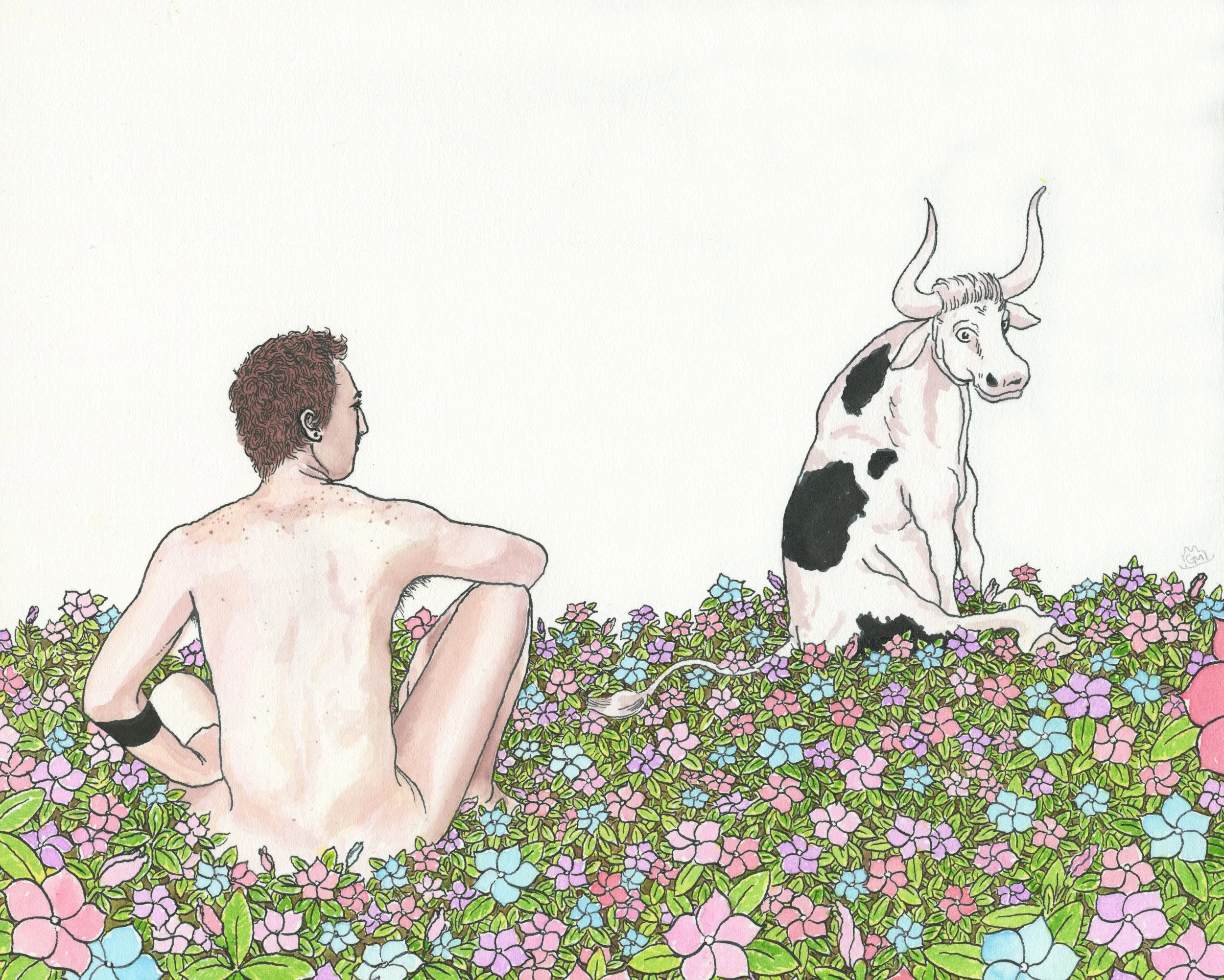 Vincristine Dream of Ferdinand / 2020 / Sumi Ink & Watercolor on Paper / 8x10 Inches