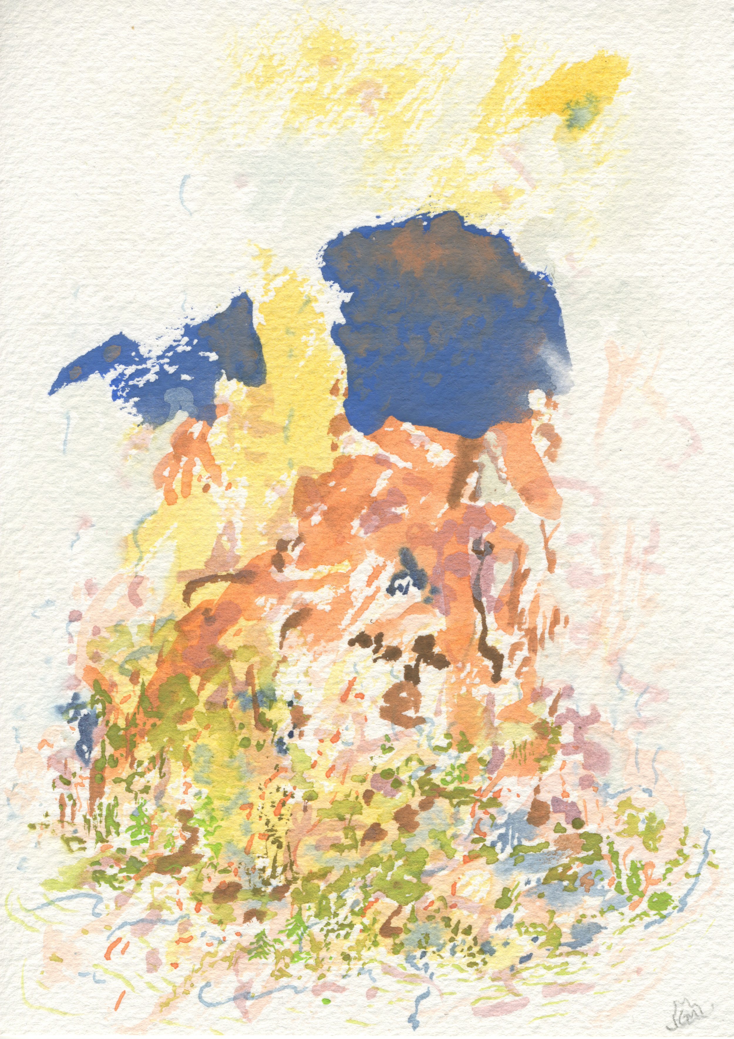 Blue Thunderhead / 2020 / Watercolor on Paper / 7x5 Inches