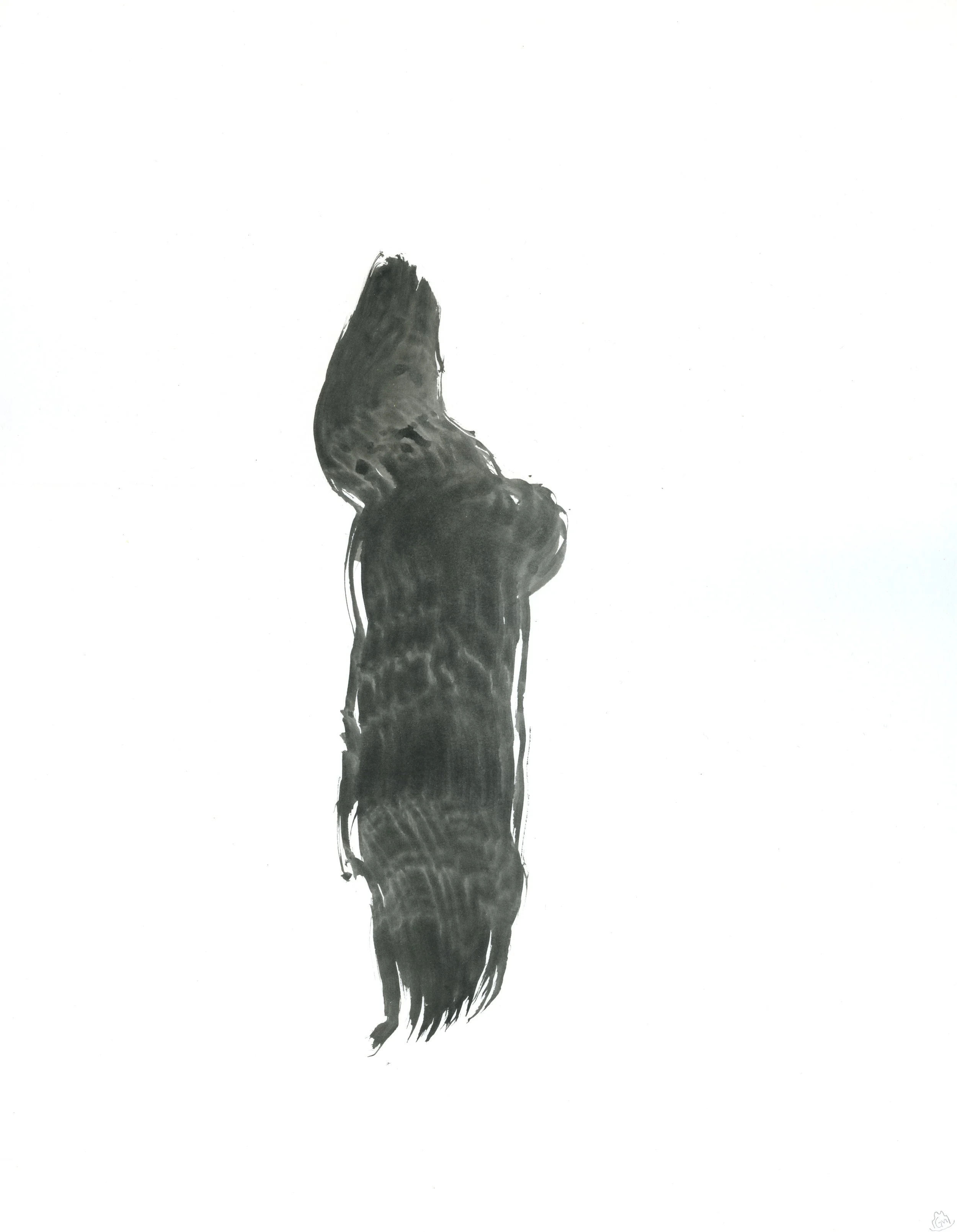 Ink Form 10 / 2019 / Sumi Ink on Paper / 14x11 Inches