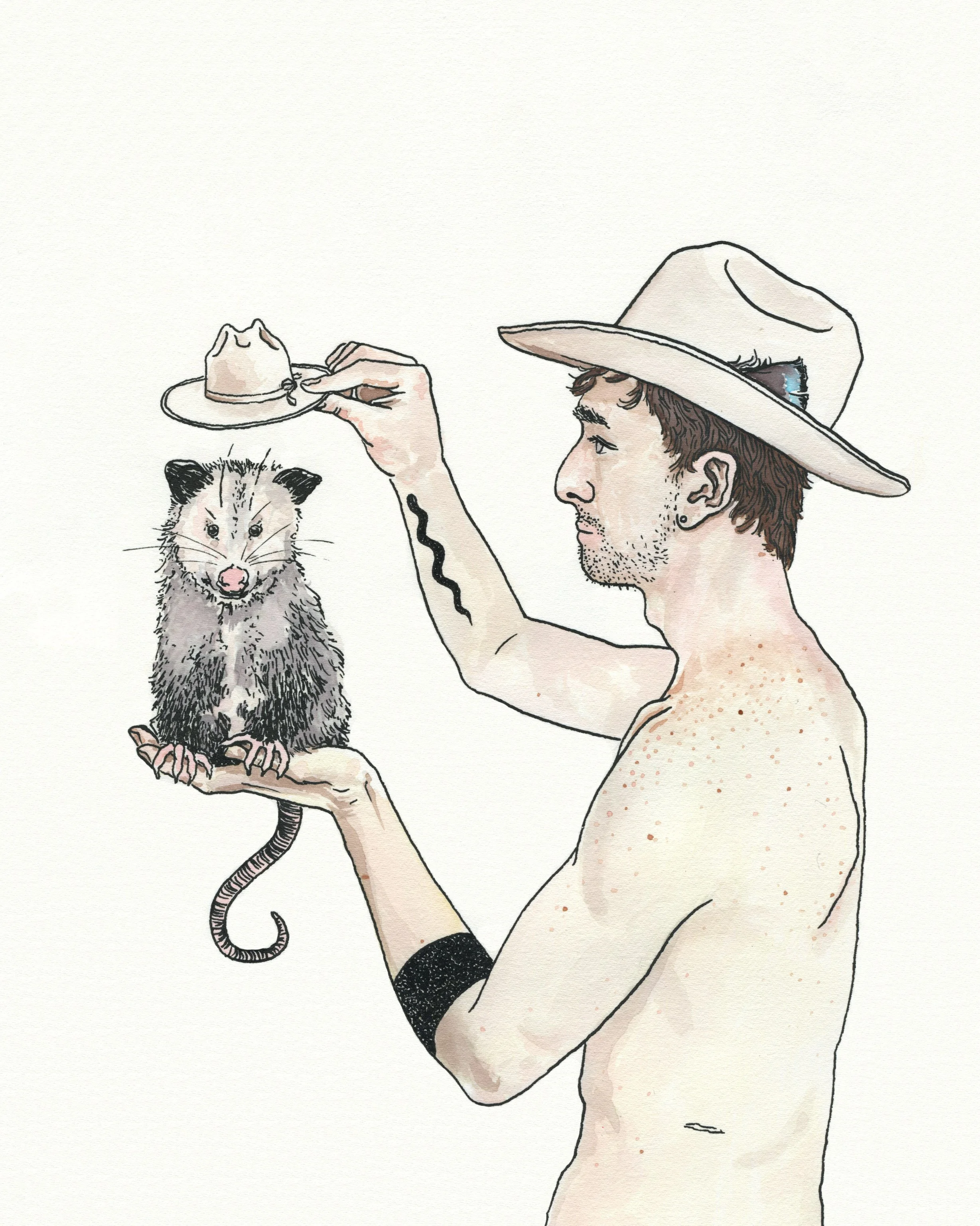 Lil Open Road / 2021 / Sumi Ink & Watercolor on Paper / 10x8 Inches