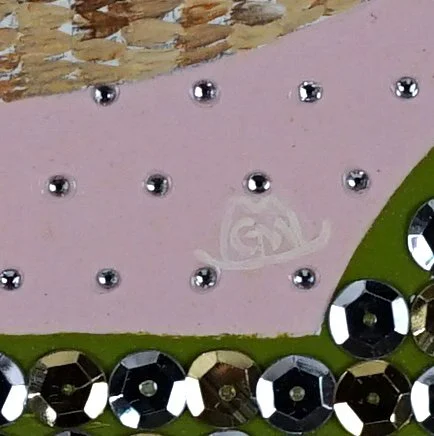 Rhinestone Back Rattlesnake (detail) / 2019 / Acrylic, Rhinestones & Sequins on Panel / 11x11 Inches