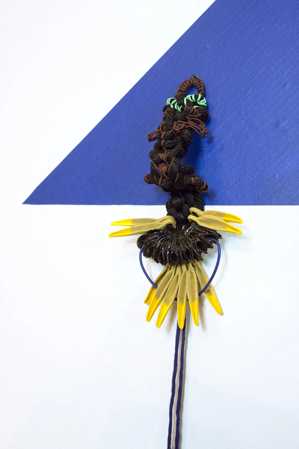 #KnotNowKnotEver, 8x24x4, rope, ceramic, flocking, acrylic paint, rubber, wool