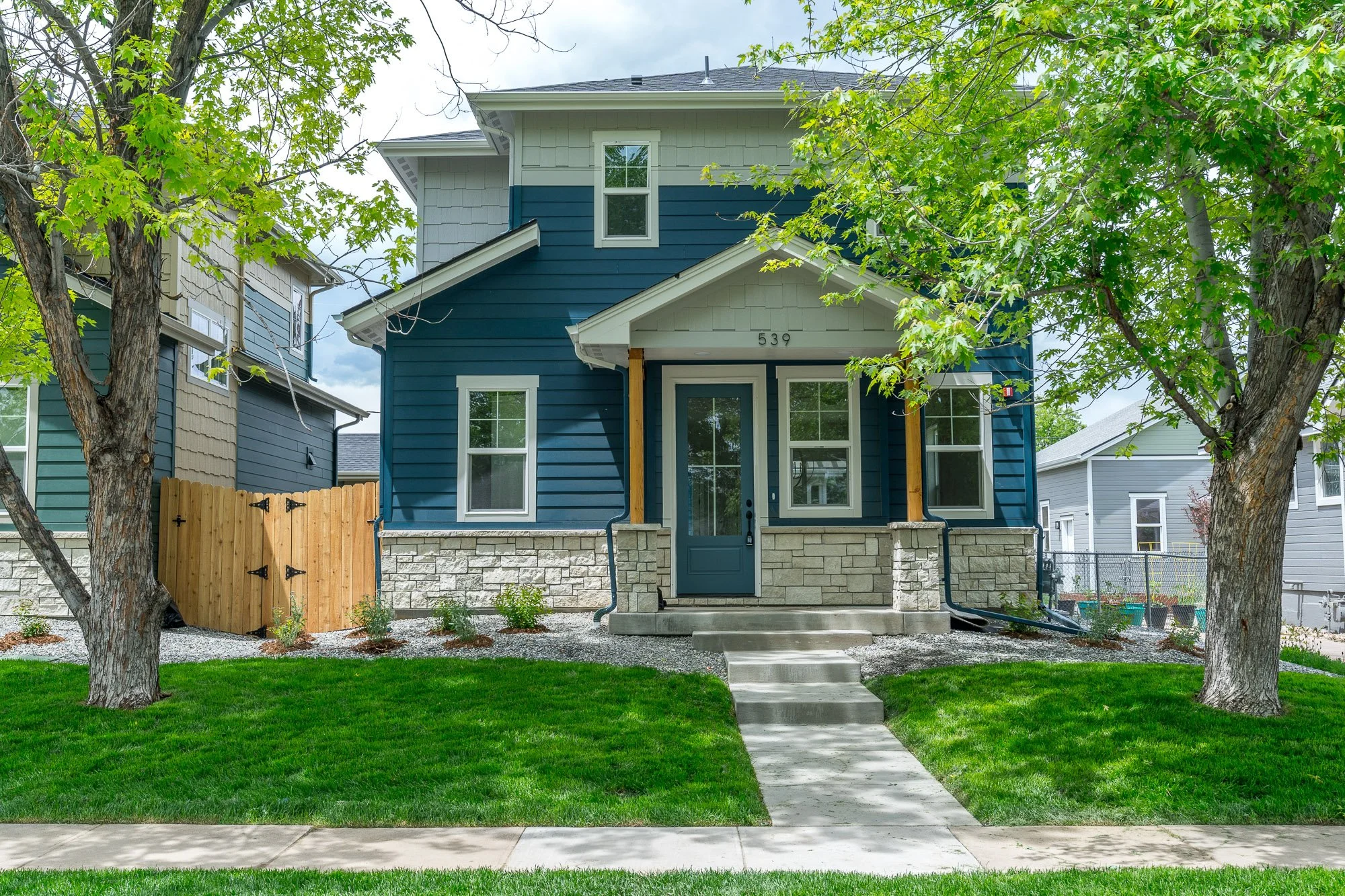 Small but nice sized single family residential home in downtown Louisville, Colorado. Infill new construction built to fit into the existing historical context.