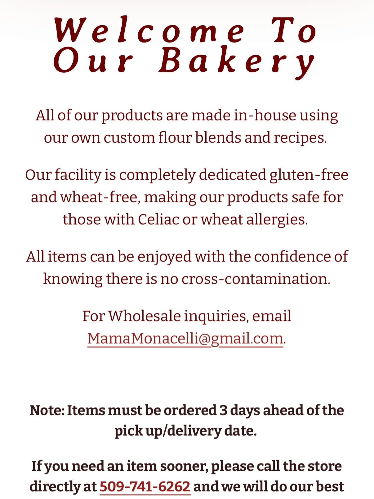 Our bakery is now available online 🍞
Looking to stock up your freezer or order something for an event? Our website now has over 20 different items available for you to order from the comfort of your home 🏠 Need bigger quantities? Call or email us d