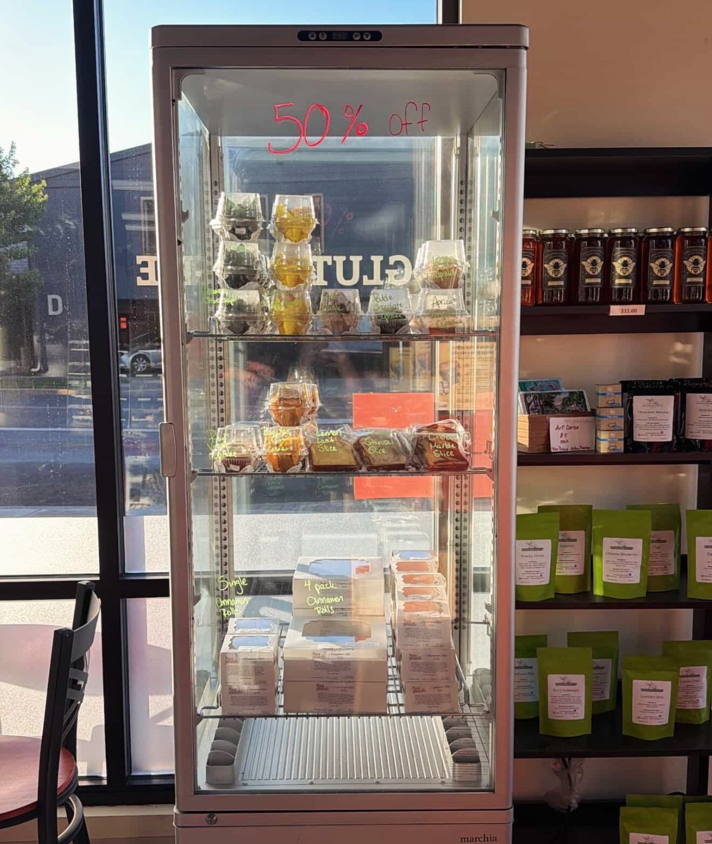 Our brand new refrigerator is finally set up and stocked with a bunch of leftover treats from the Spring Fling. In celebration everything in the case is 50% OFF 🤩 Many of these items last days in the fridge and freeze well too so come stock up while