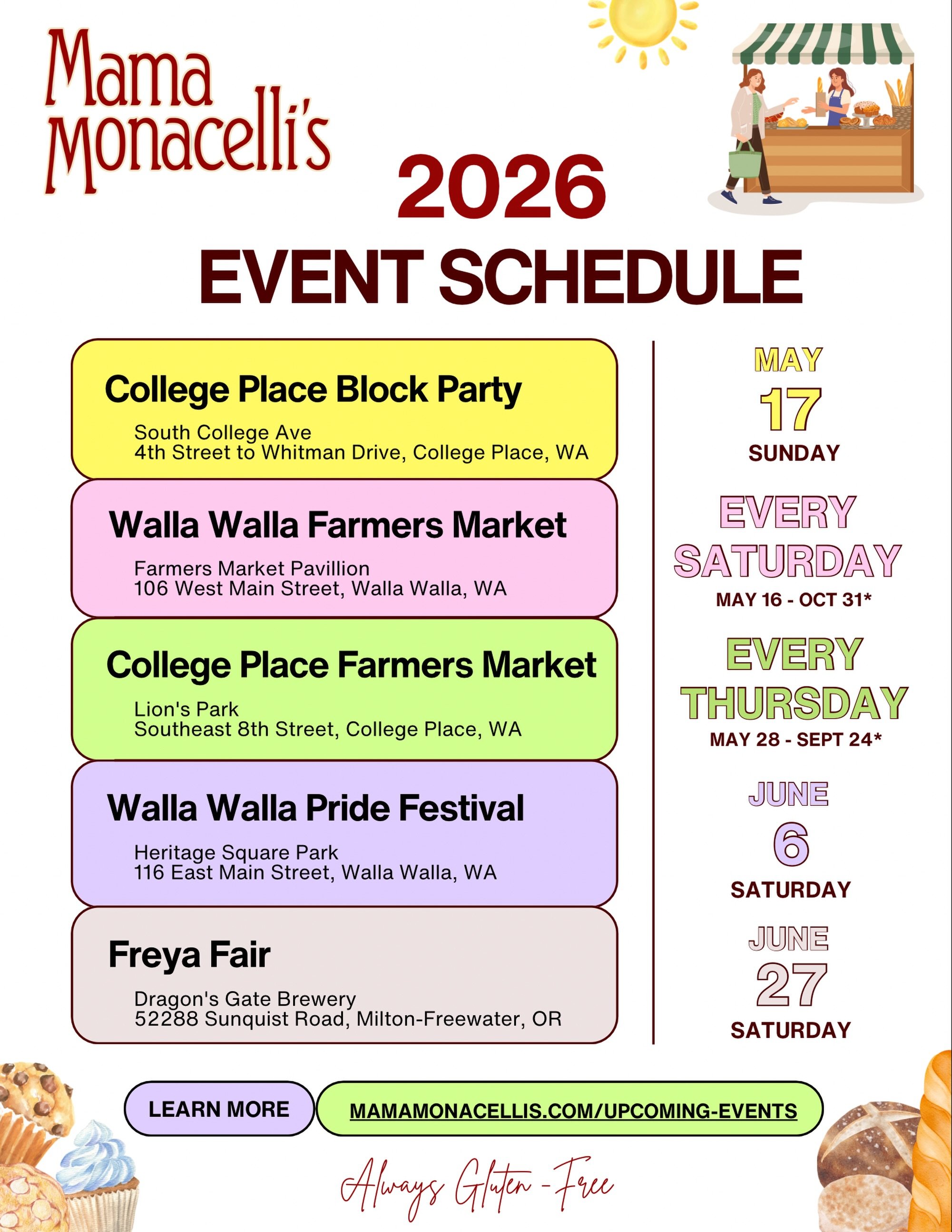 🌟Updated Event Schedule🌟
Thank you to the organizers and everyone who visited us at the Walla Walla Spring Fling this year! If you missed us there, this weekend is your chance to come visit us at the @downtownfarmersmarketww and the @cityofcollegep