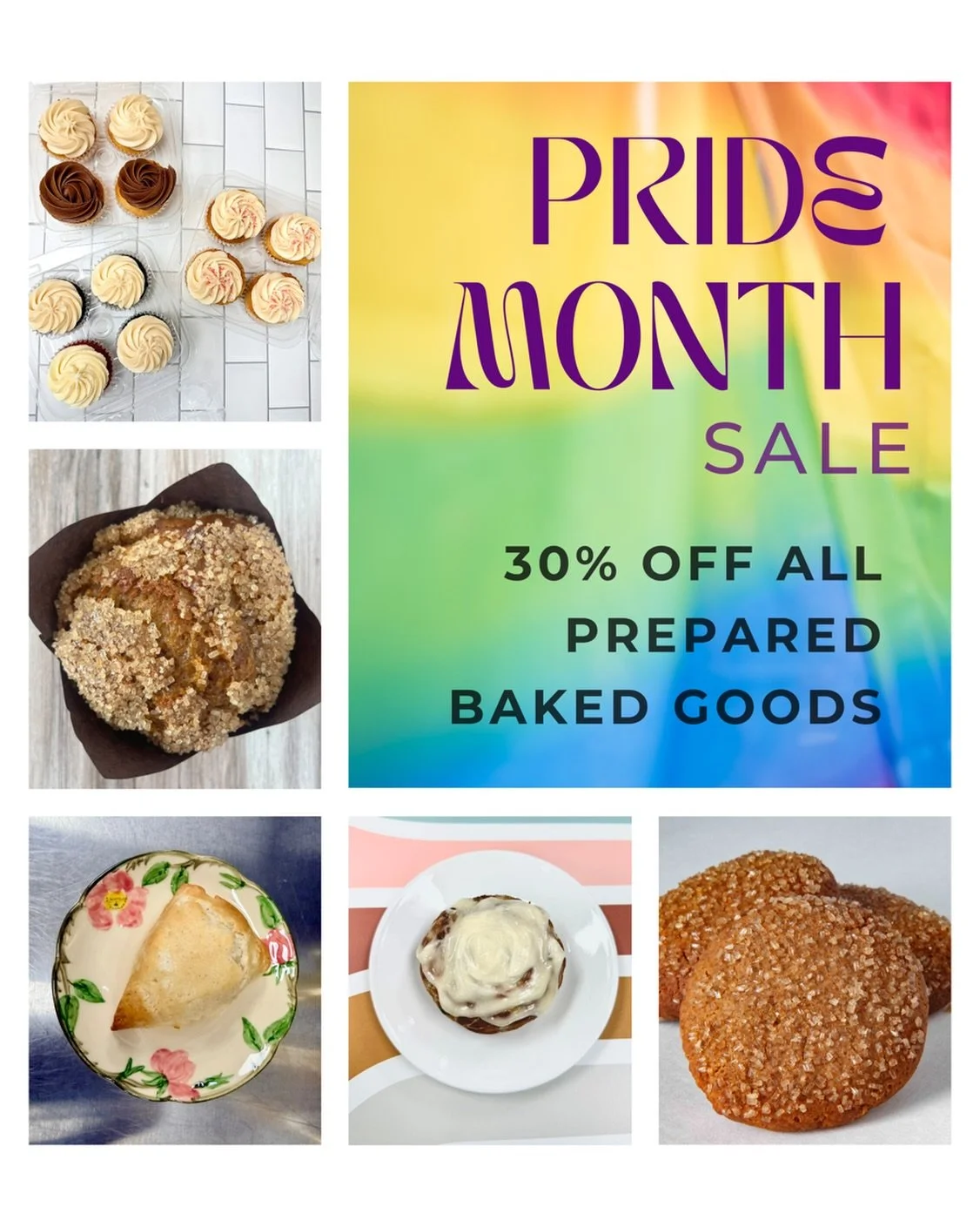 Happy Pride month! 🌈
We are so excited to be attending @wallawallapride this year and being able to offer allergen safe products to the community. To kick things off right, all prepared baked goods are 30% today (June 1st) 🤩 Yes, that applies to ev