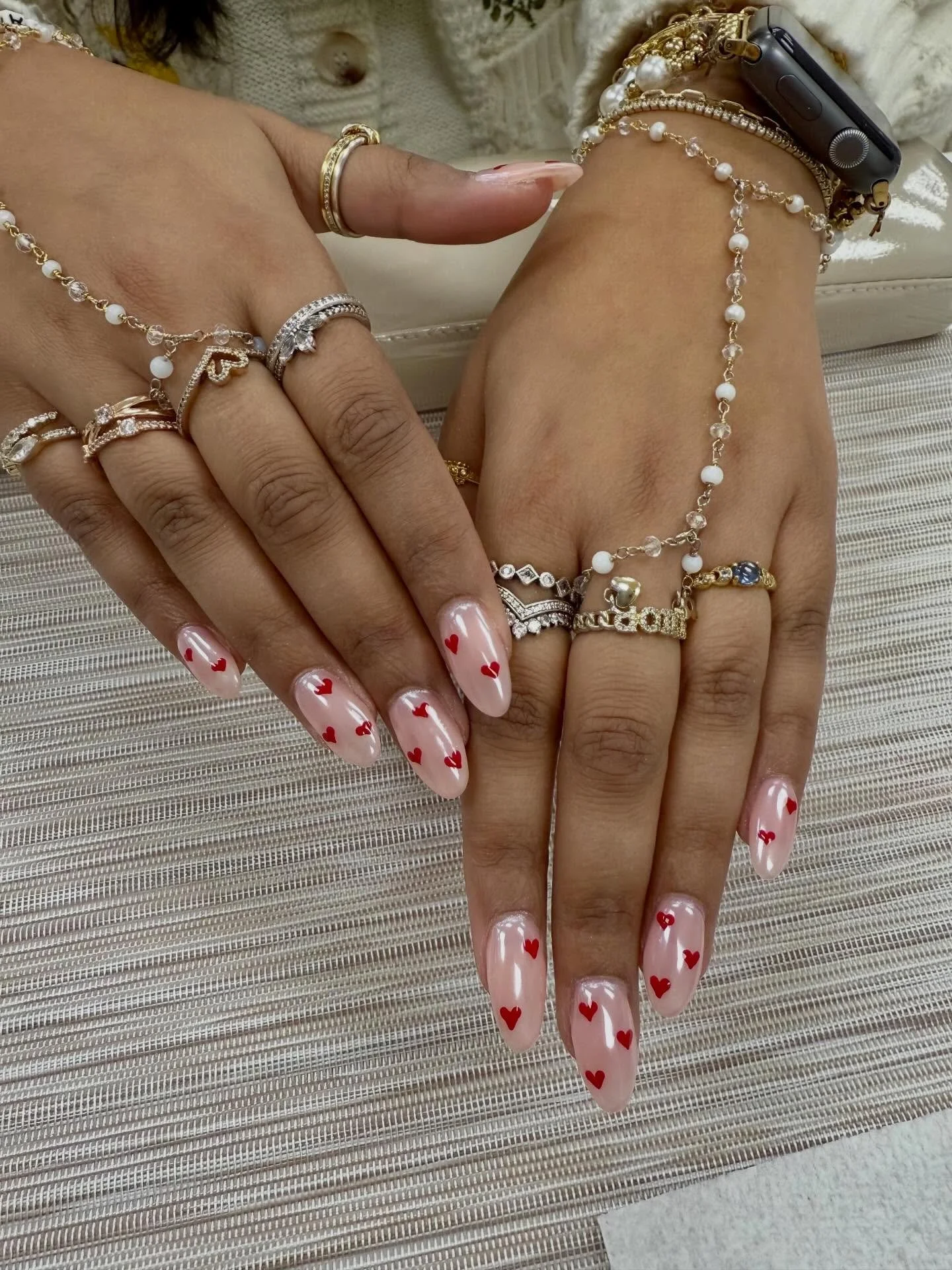 Valentine nails at Crystal Spa Nails.