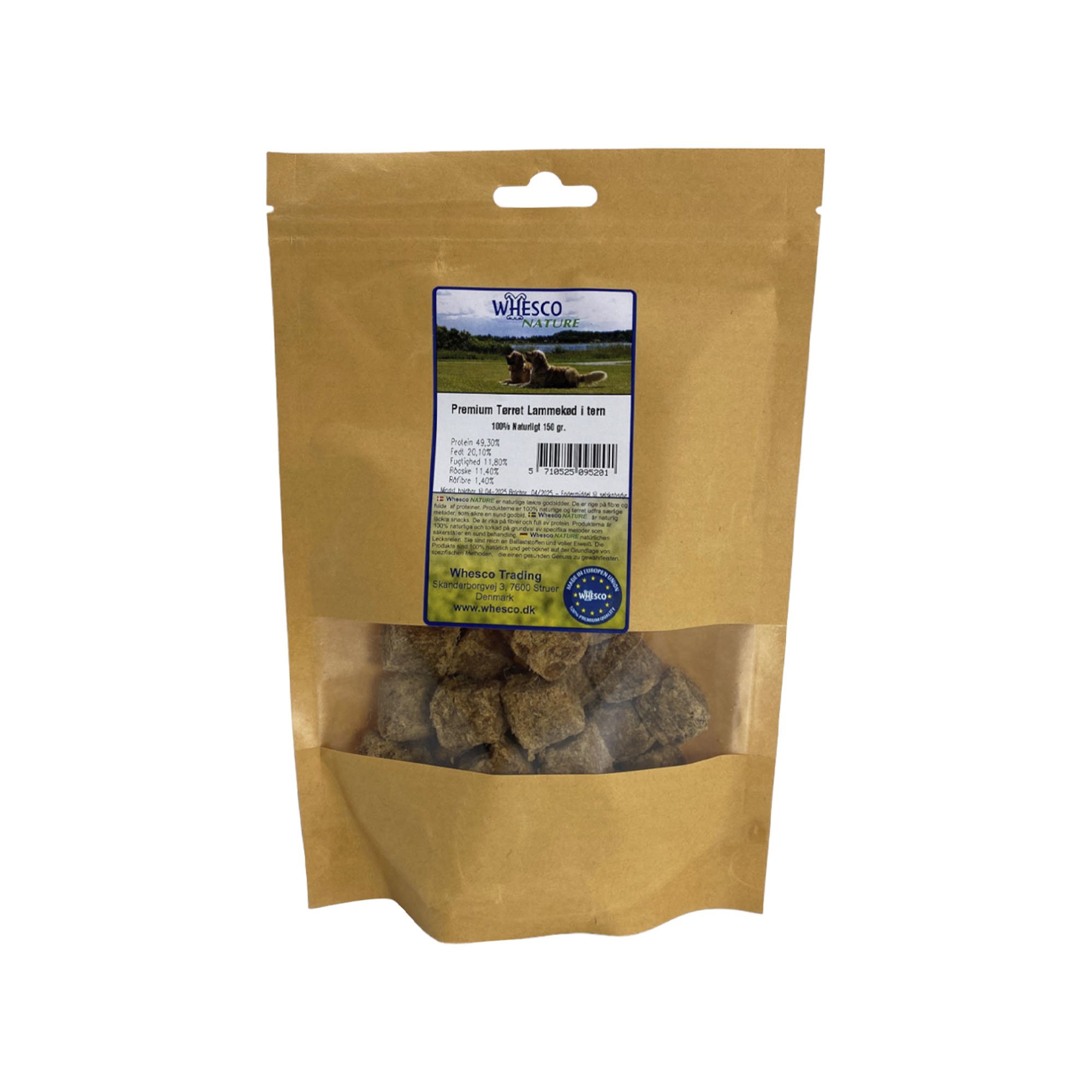 Whesco premium tørret lammekød i tern 150g