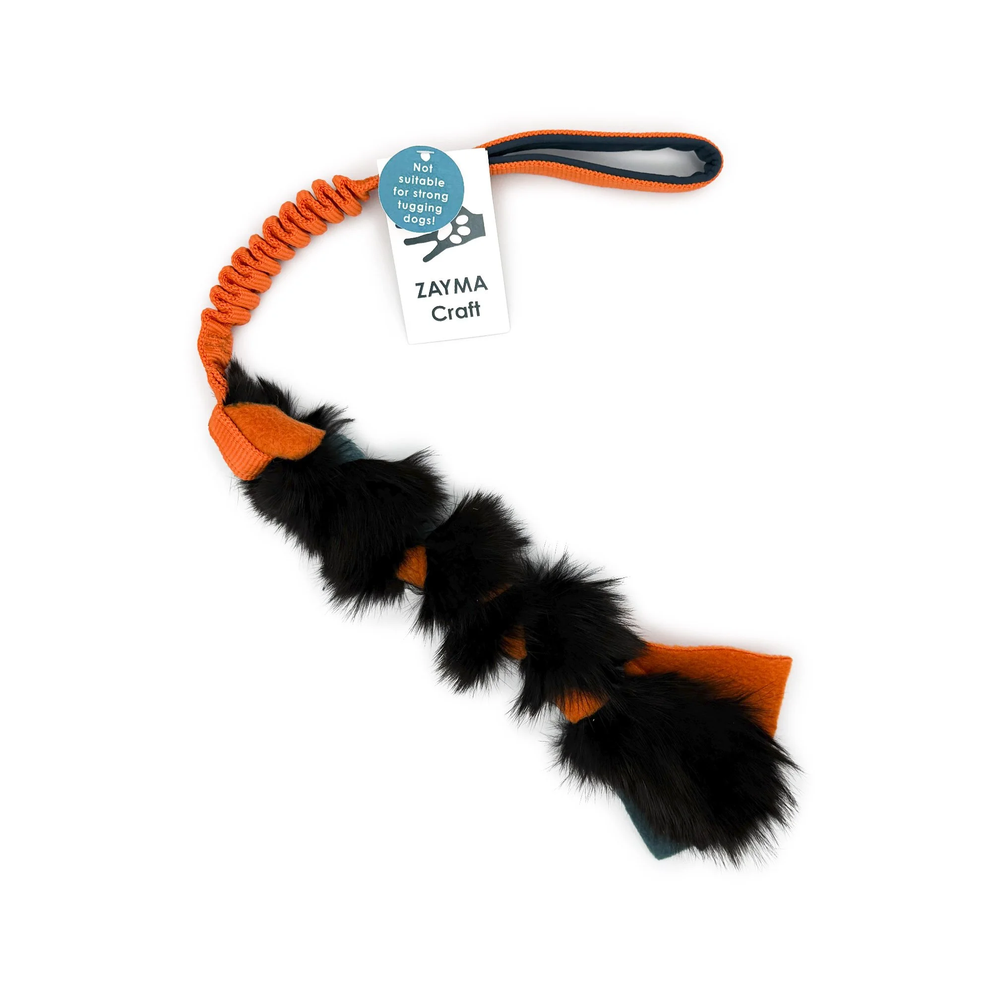 Zayma Craft flettet trækkelegetøj kanin og fleece - orange/petrolium