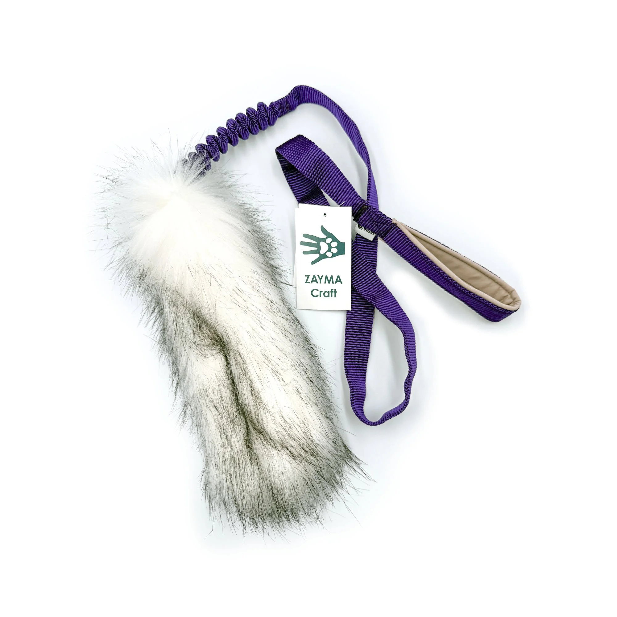 Zayma Craft trækkelegetøj i kunstpels m. lang snor - stor - lilla