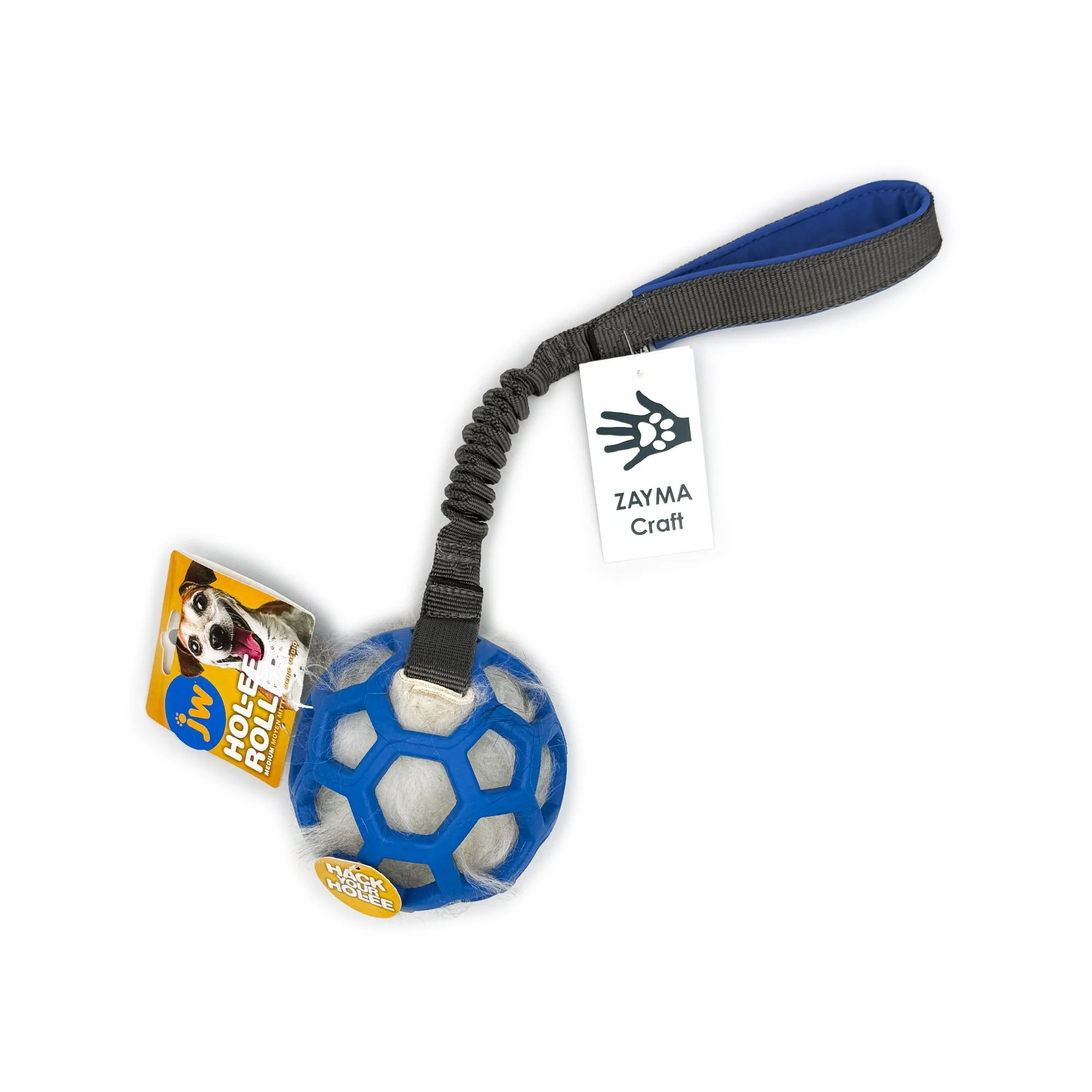 Zayma Craft Hol-EE Roller med fåreskind og snor - blå/grå