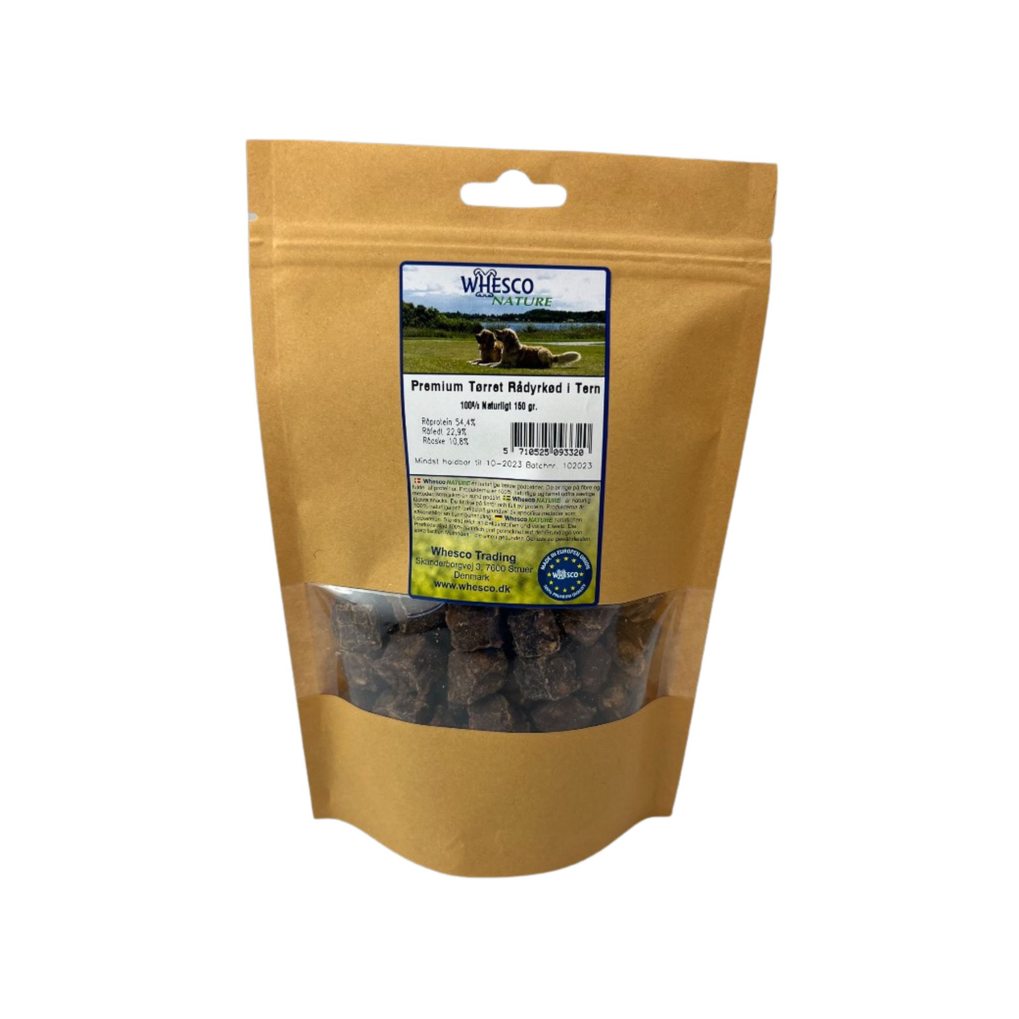 Whesco premium tørret rådyrkød i tern 150g