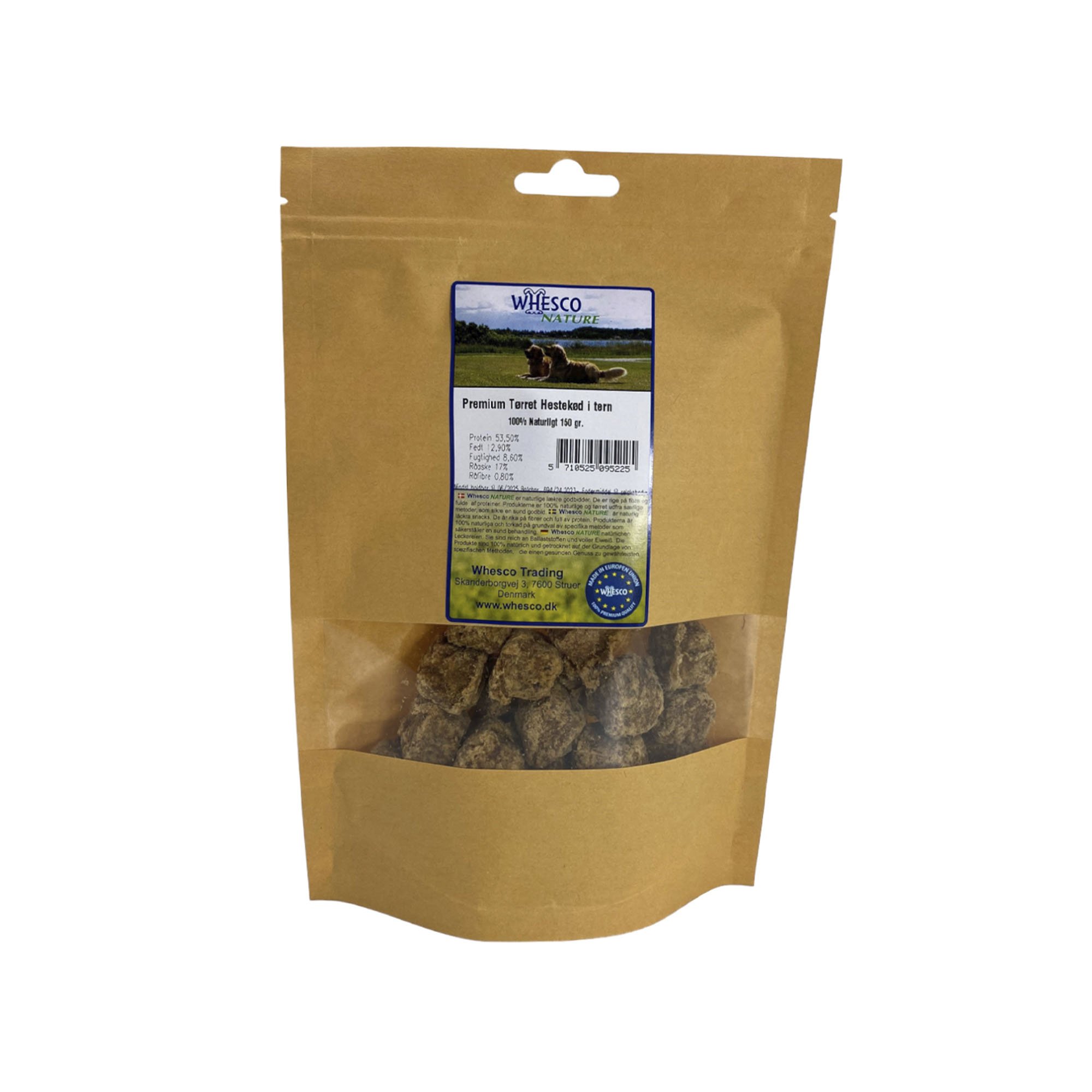 Whesco premium tørret hestekød i tern 150g