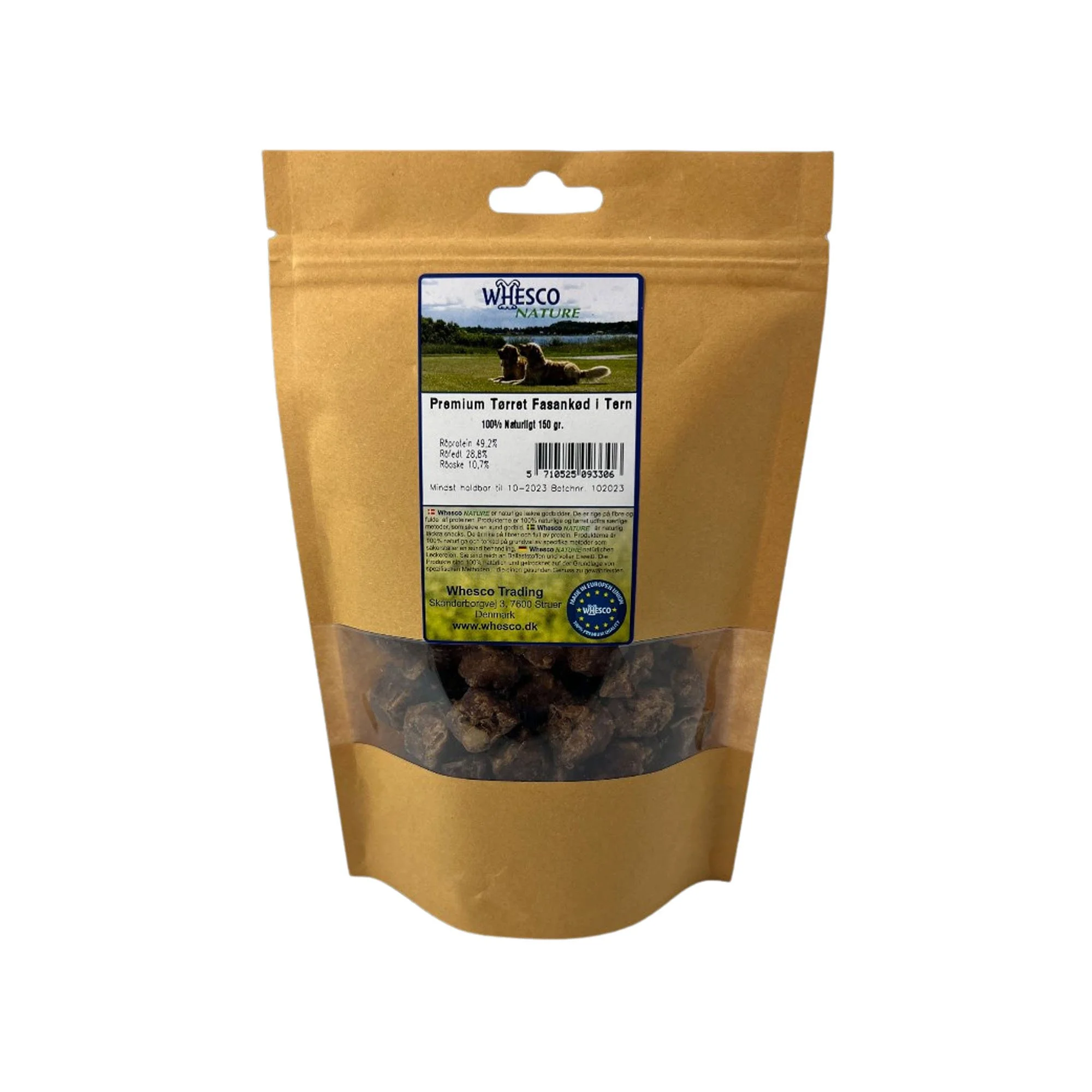 Whesco premium tørret fasankød i tern 150g