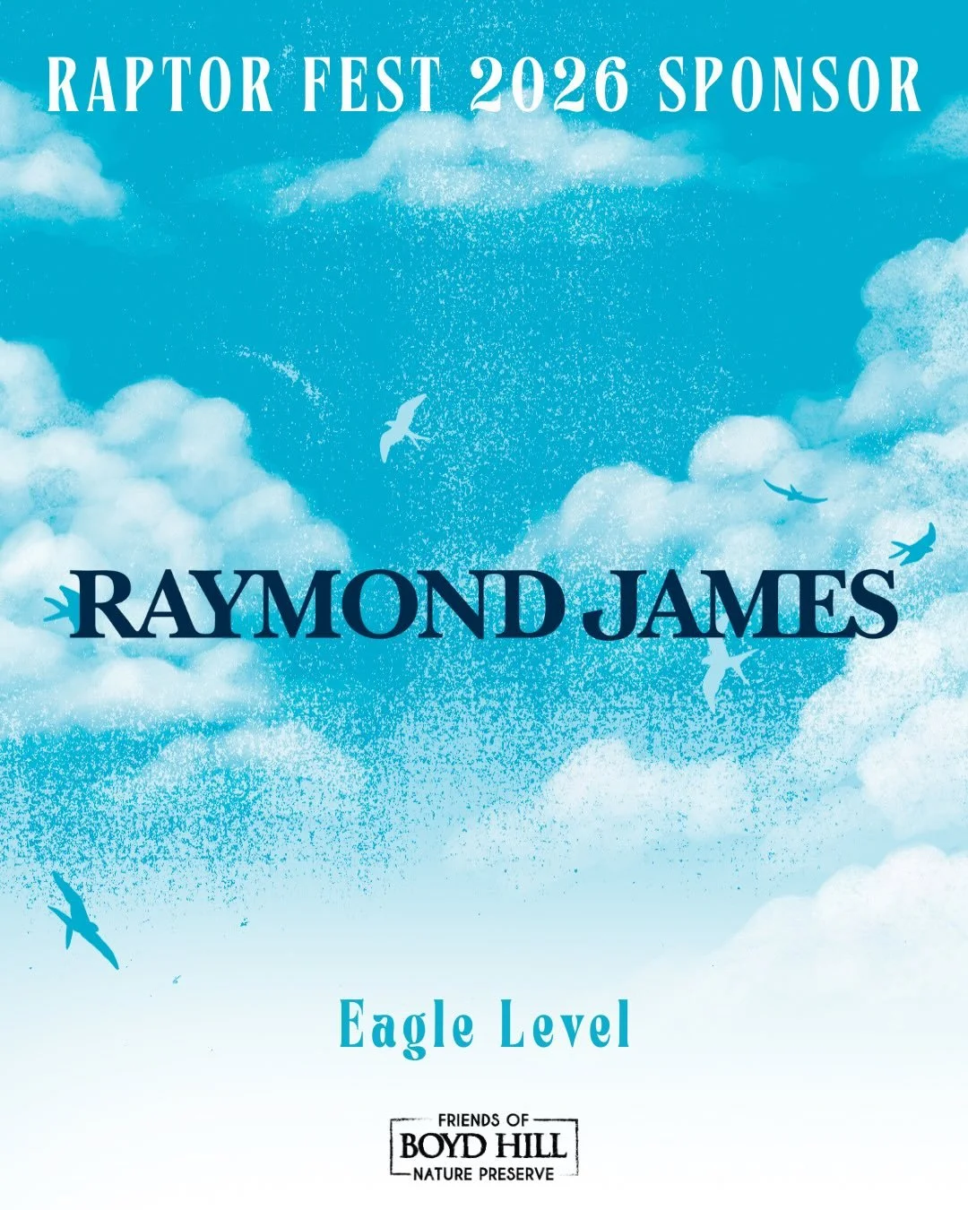 A huge THANK YOU to our incredible sponsors who are making the Friends of Boyd Hill Raptor Fest possible! Your generosity, partnership, and belief in environmental education, wildlife conservation, and community connection will help this day soar.