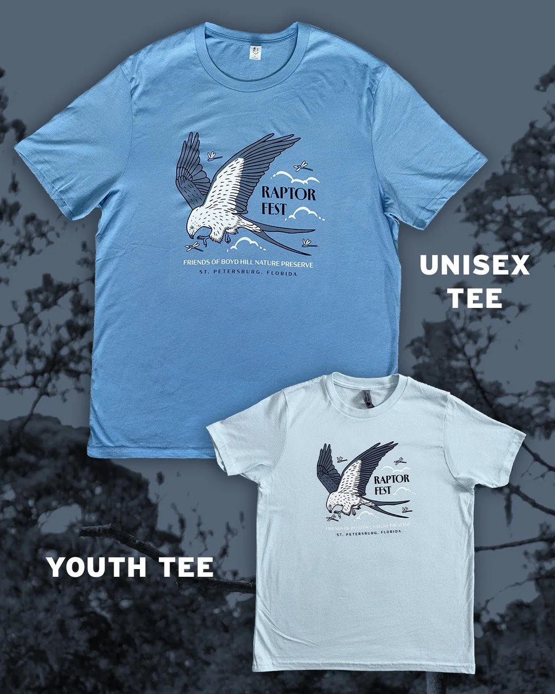 If you missed out on getting this years Raptor Fest shirt you're in luck! Shirts will be available for online orders through February 14th. Orders are expected to ship the week of March 2nd. Adult unisex and youth sizes available. Order online via th