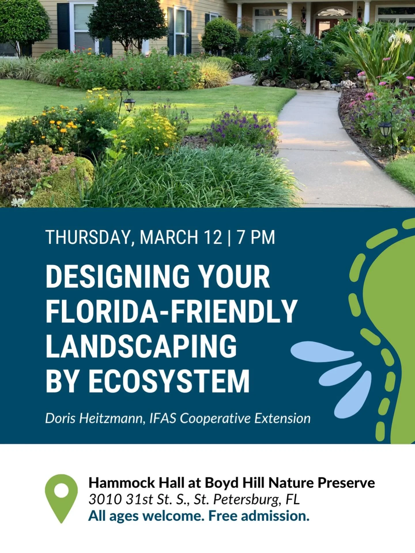 🌱Are you interested in a landscape that is attractive, low maintenance, and needs less water? Come join our speaker to learn about Florida-Friendly Landscaping&rsquo;s Right Plant, Right Place principle, which includes how to analyze your site condi