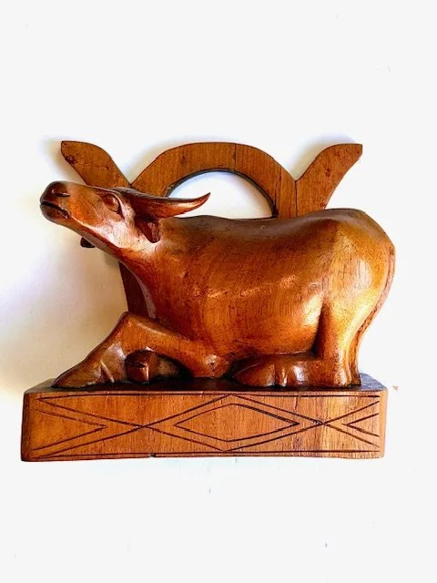Wooden Water Buffalo Bookends.jpg